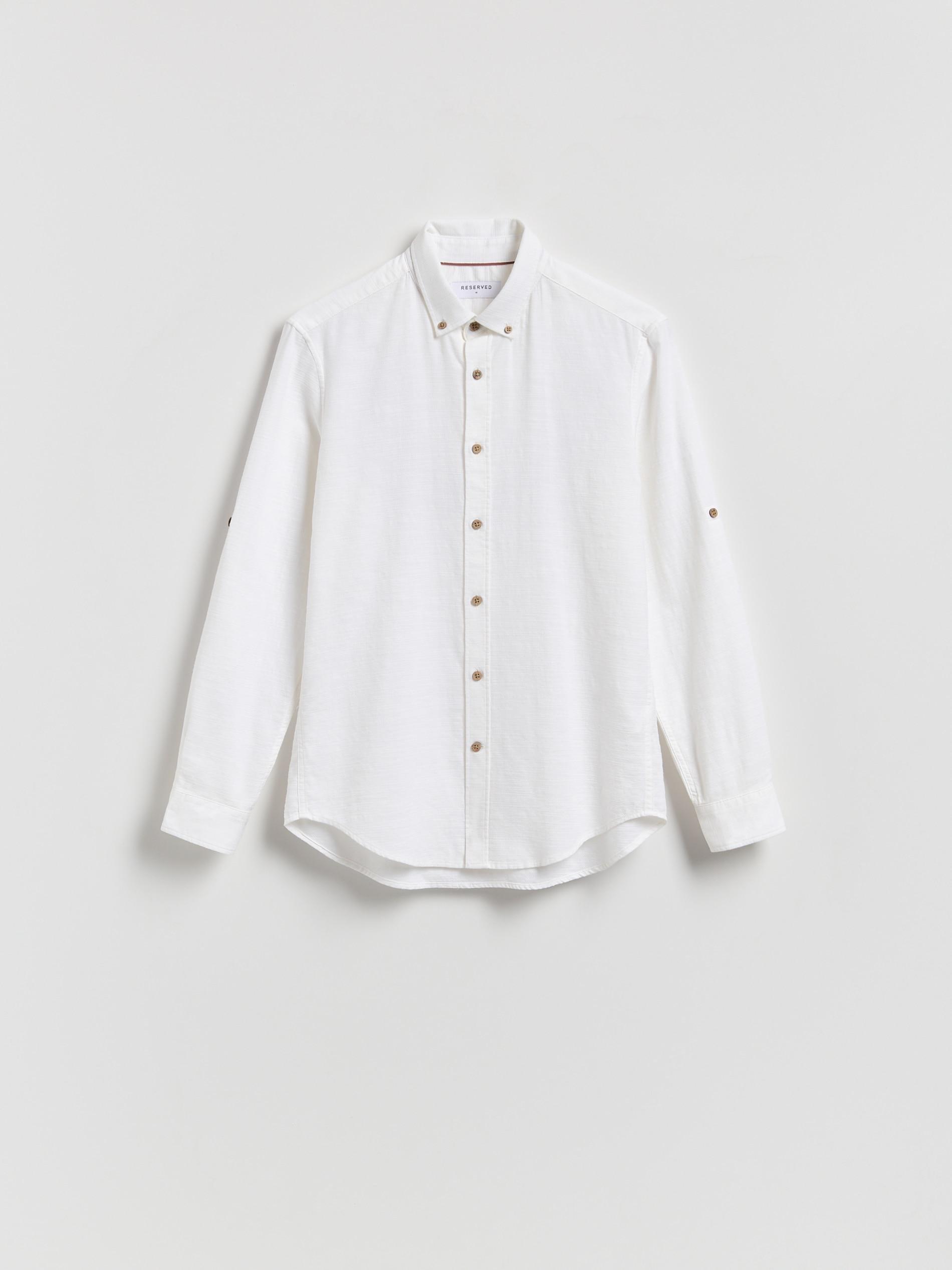 White Structural Fabric Regular Fit Shirt, White, large image number 0