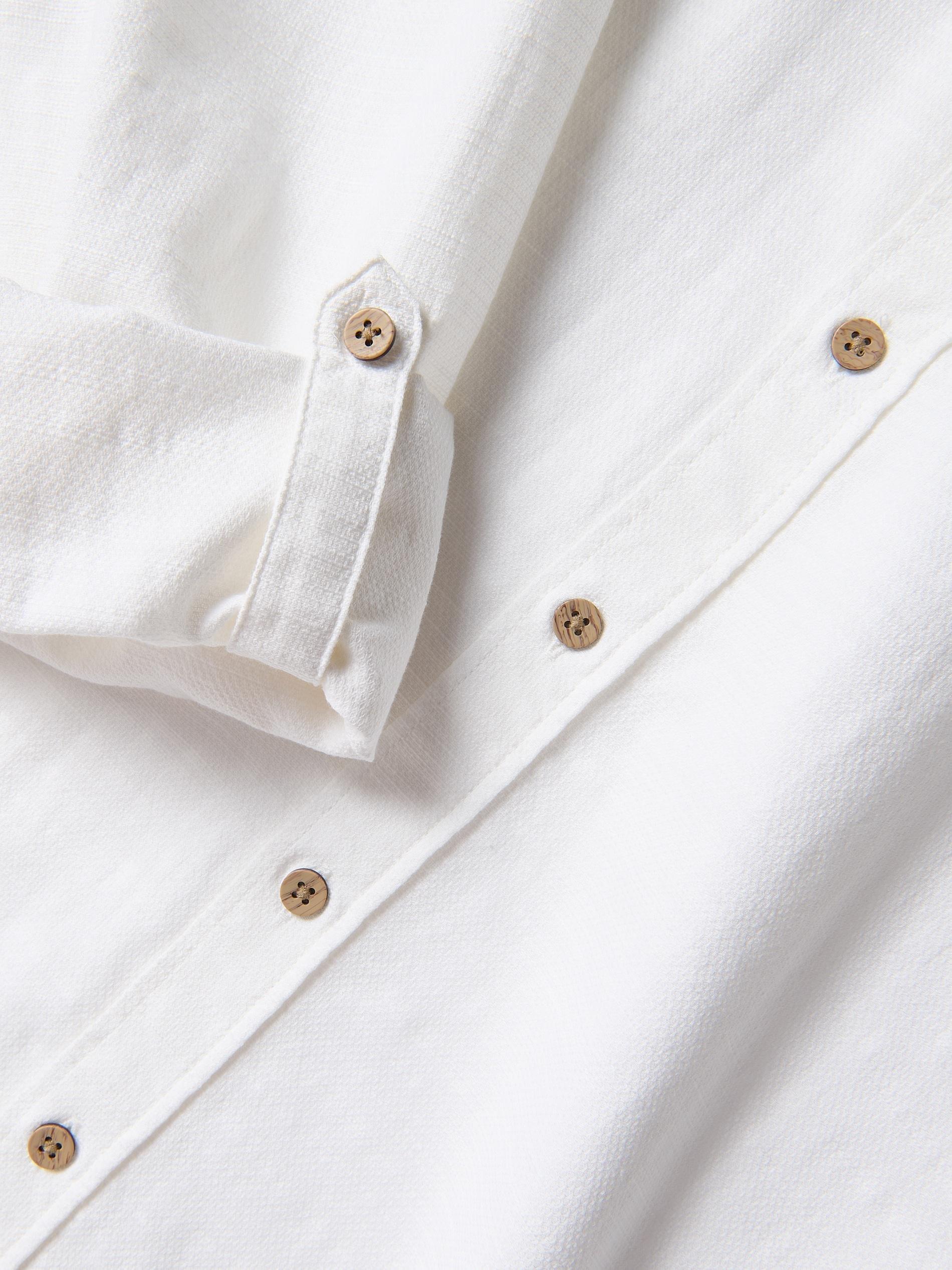 White Structural Fabric Regular Fit Shirt, White, large image number 1