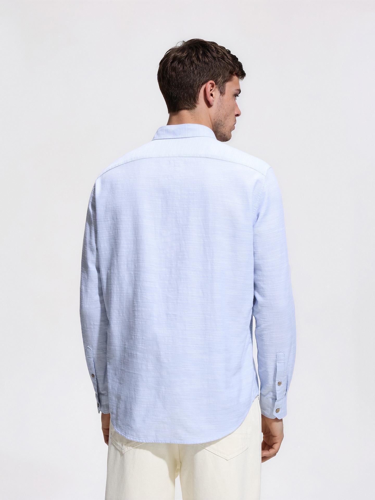 Blue Structural Fabric Regular Fit Shirt, Blue, large image number 2
