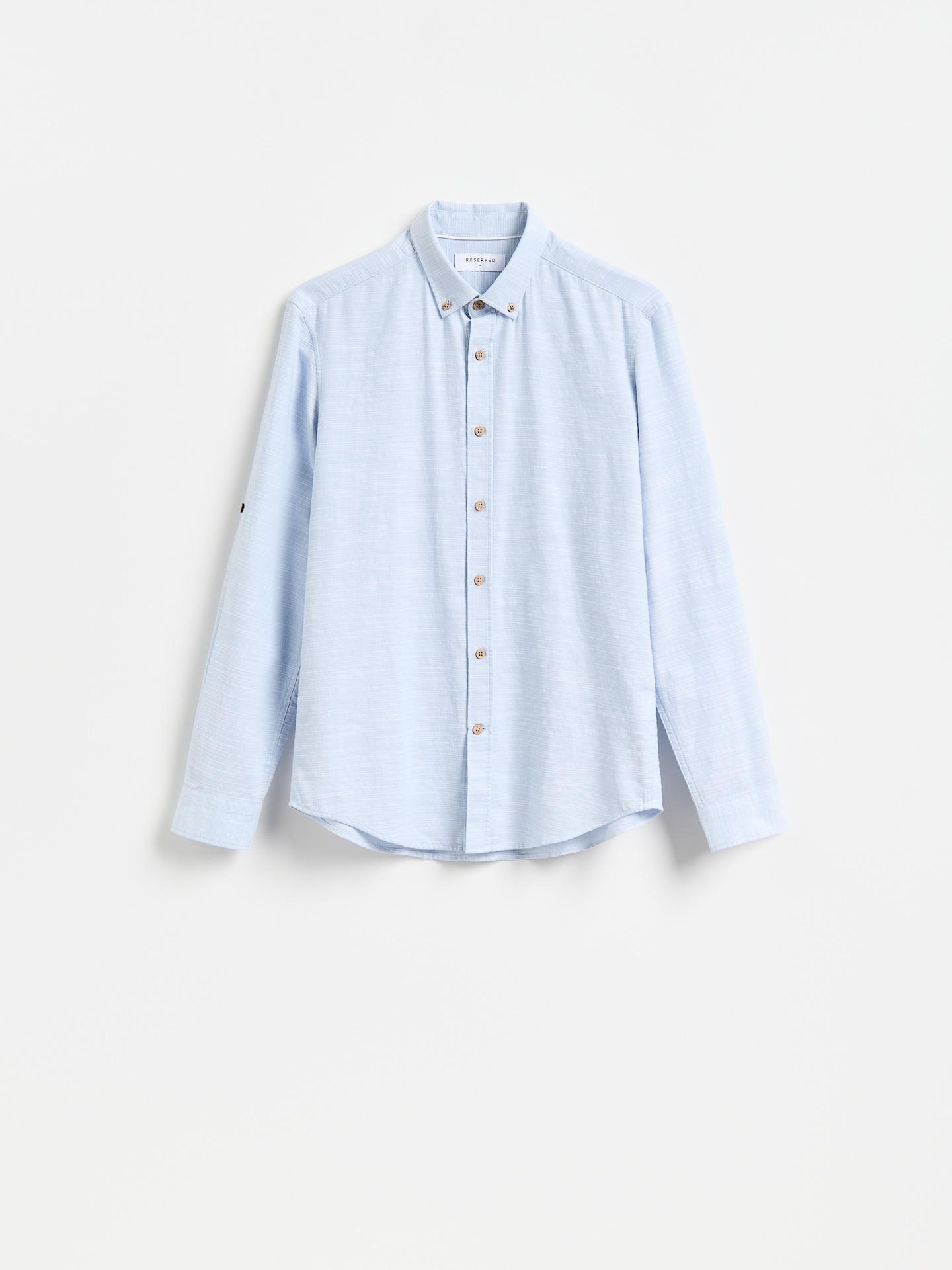Blue Structural Fabric Regular Fit Shirt, Blue, large image number 3