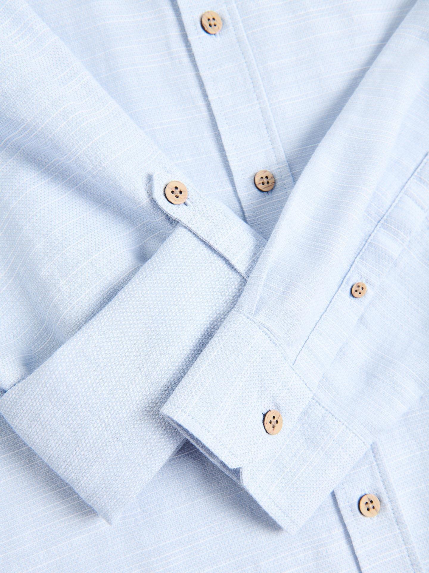 Blue Structural Fabric Regular Fit Shirt, Blue, large image number 4