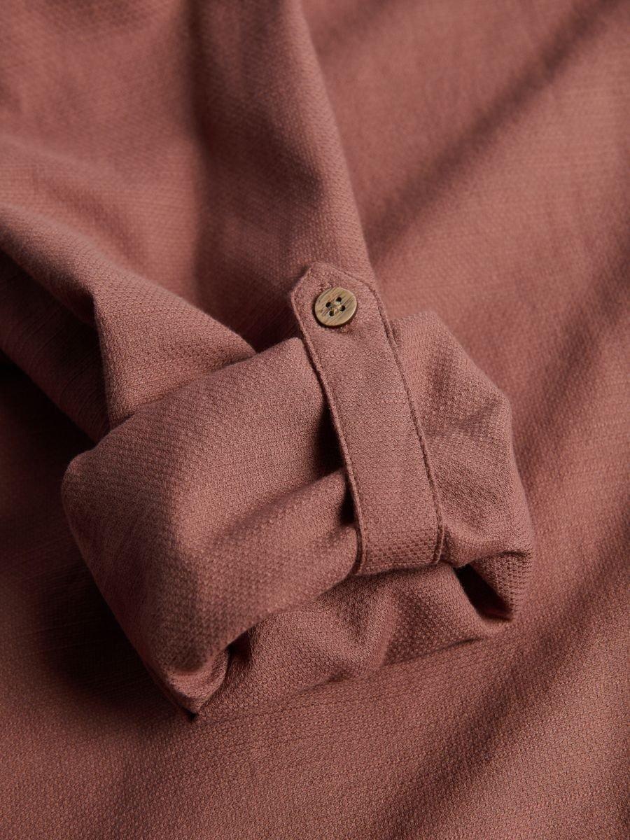 Brown Structural Fabric Regular Fit Shirt, Pink, medium