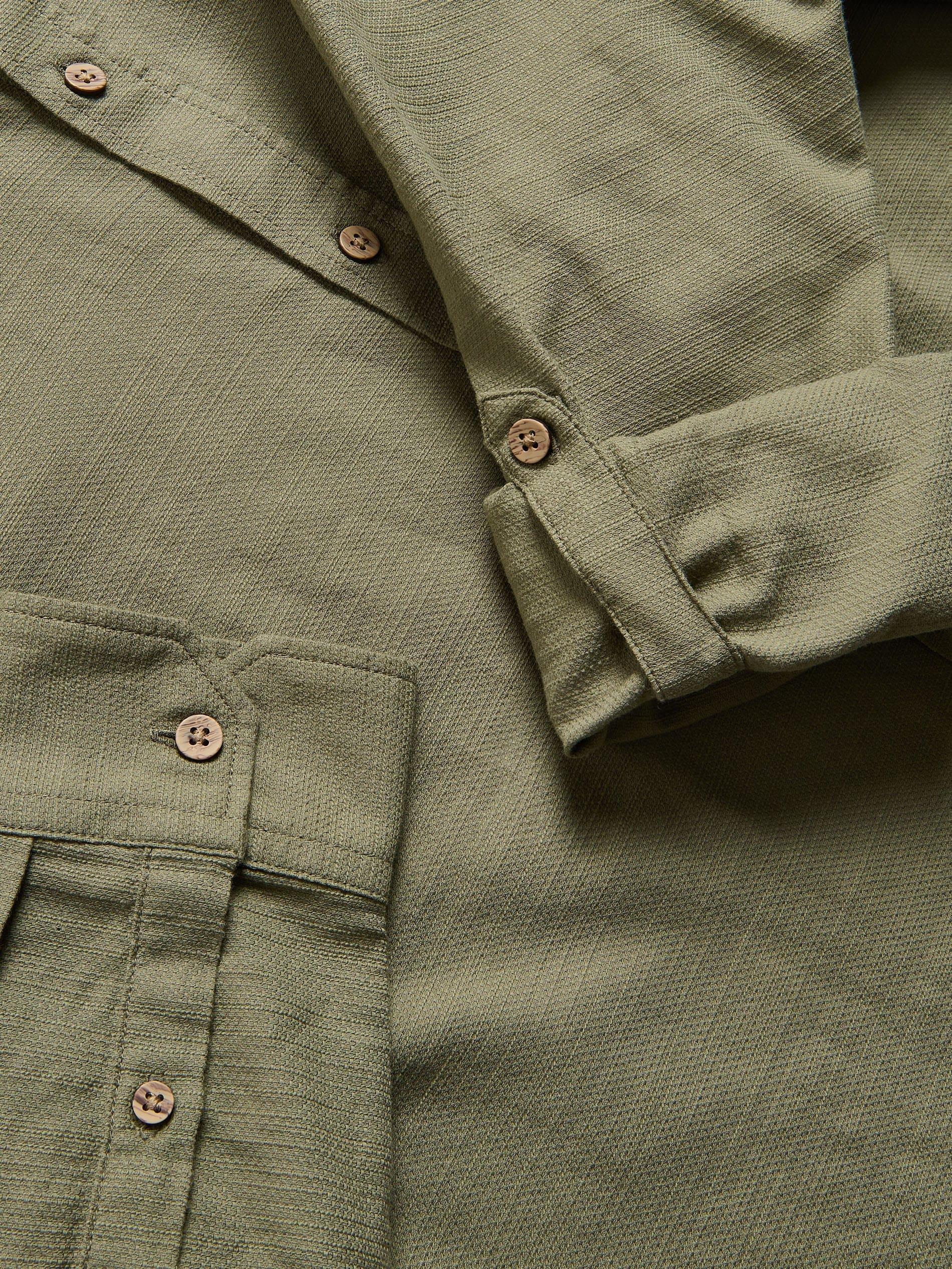 Green Structural Fabric Regular Fit Shirt, Green, large image number 1