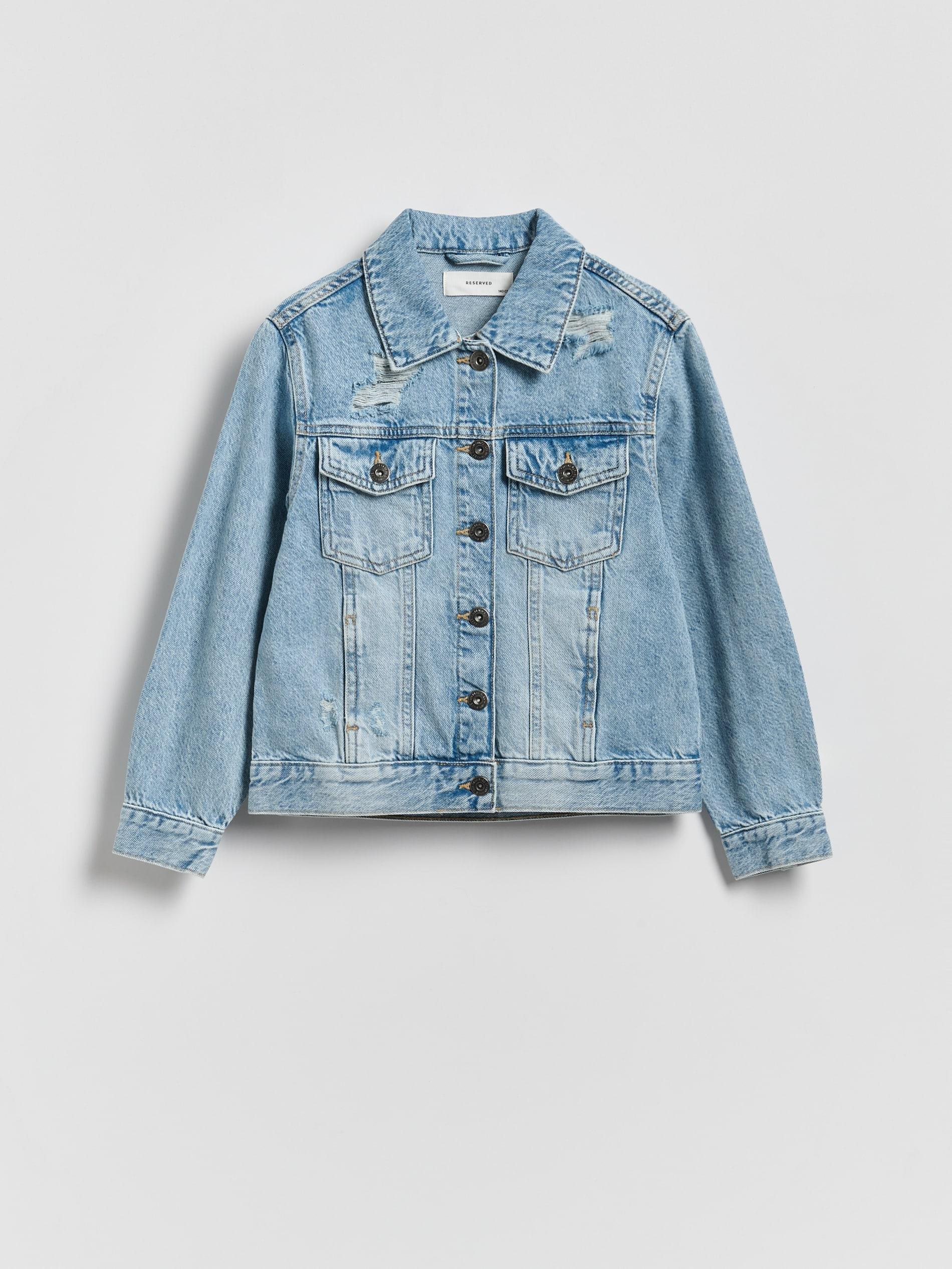 Blue Denim Jacket With Wash Effect, Blue, large image number 1
