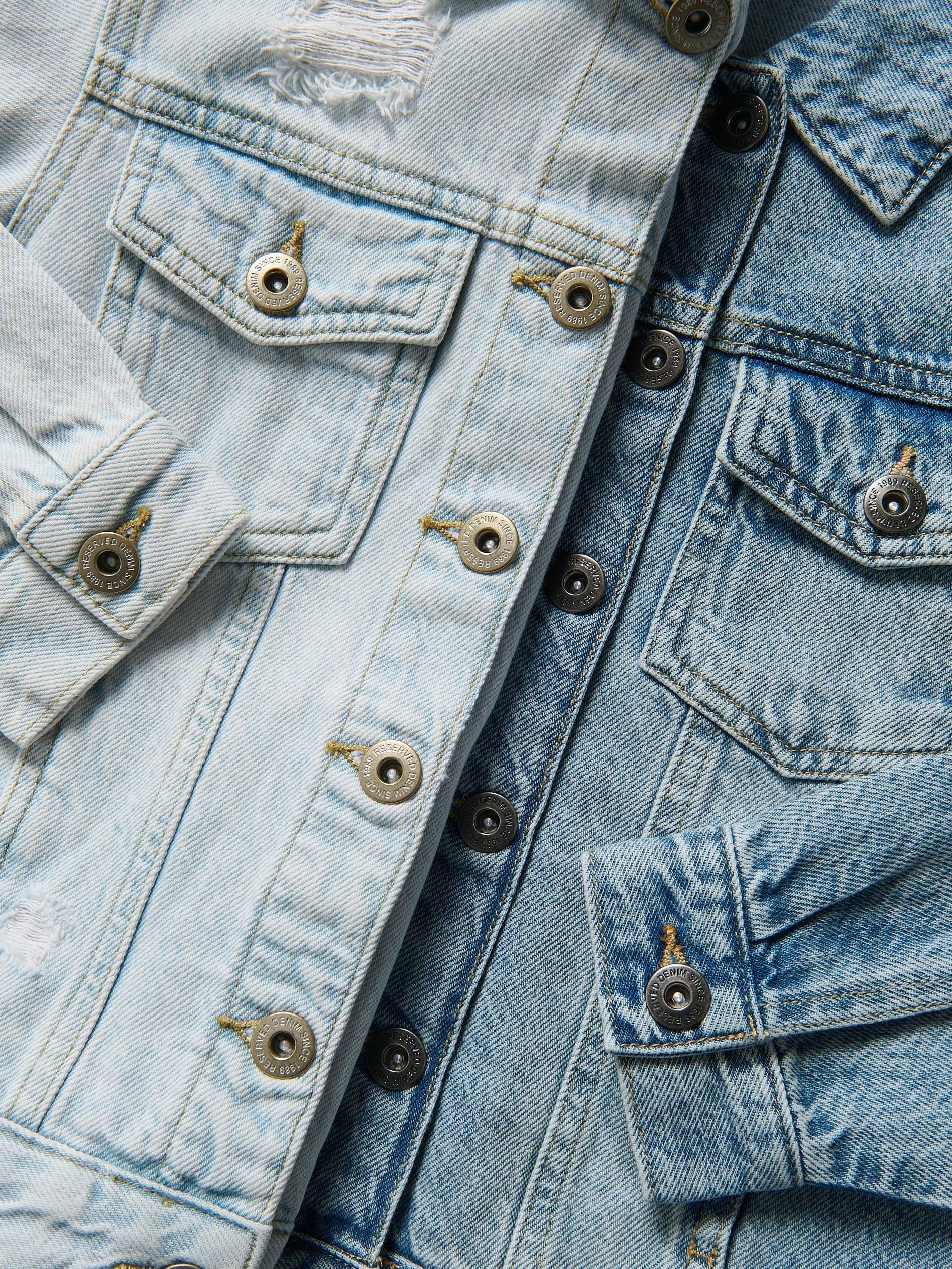 Blue Denim Jacket With Wash Effect, Blue, large image number 2