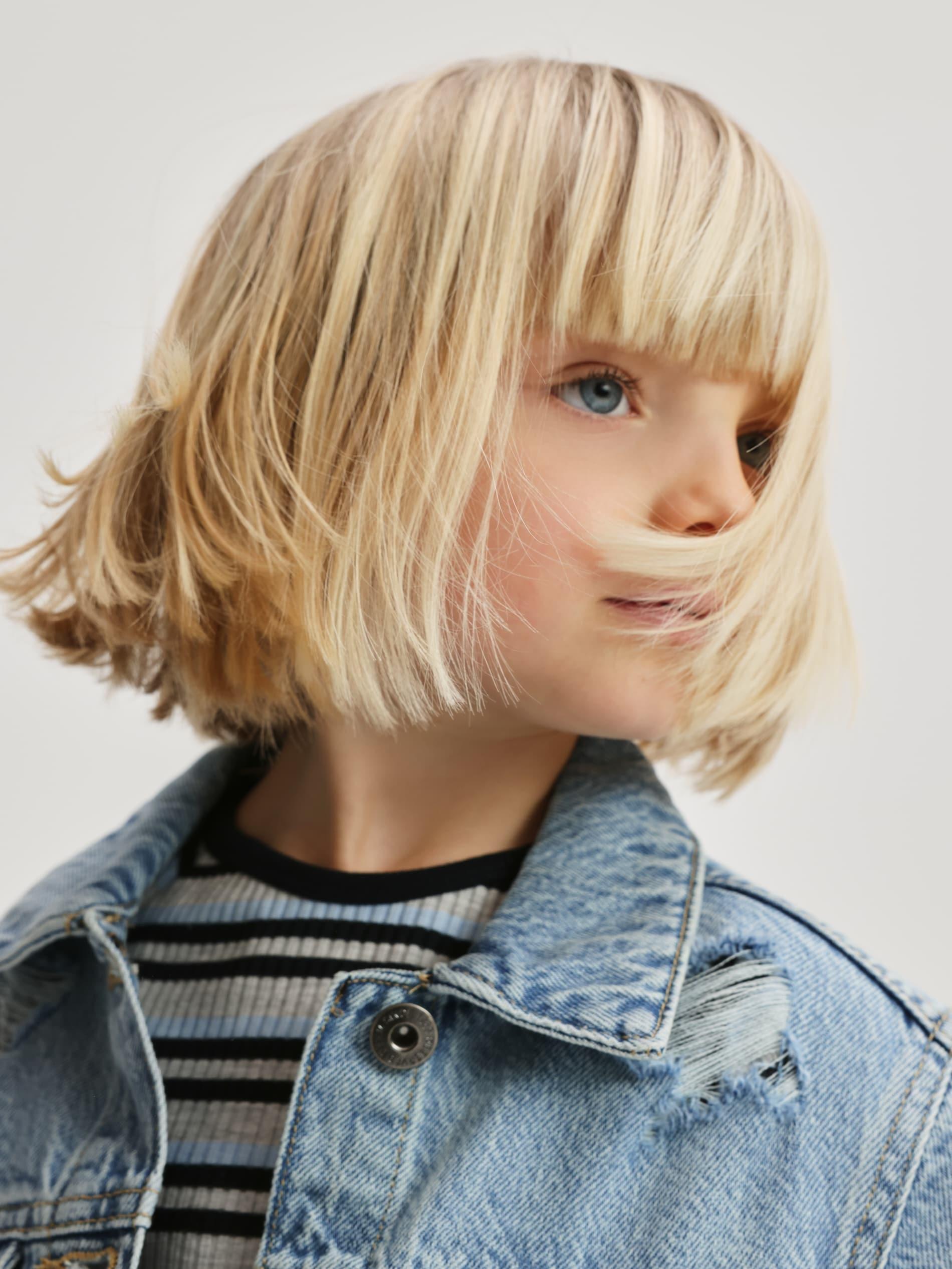 Blue Denim Jacket With Wash Effect, Blue, large image number 4