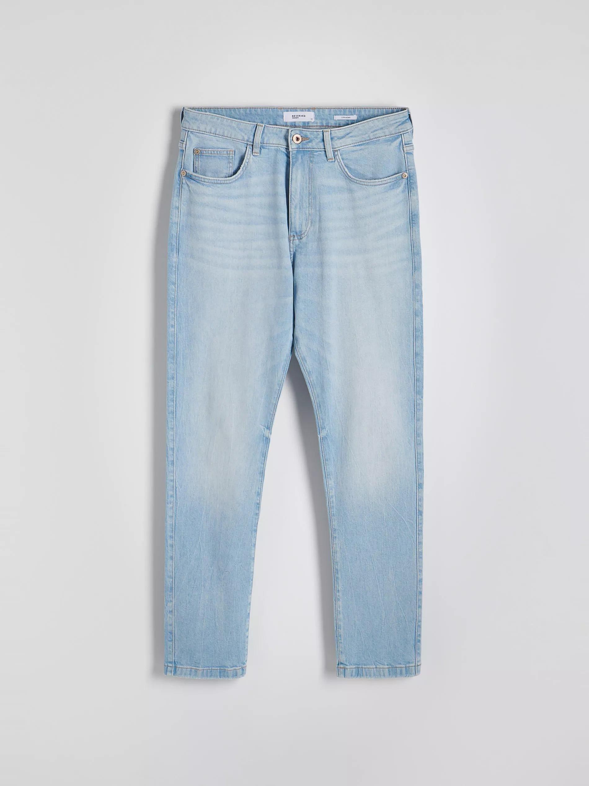 Blue Washed Effect Straight Jeans, , large image number 5