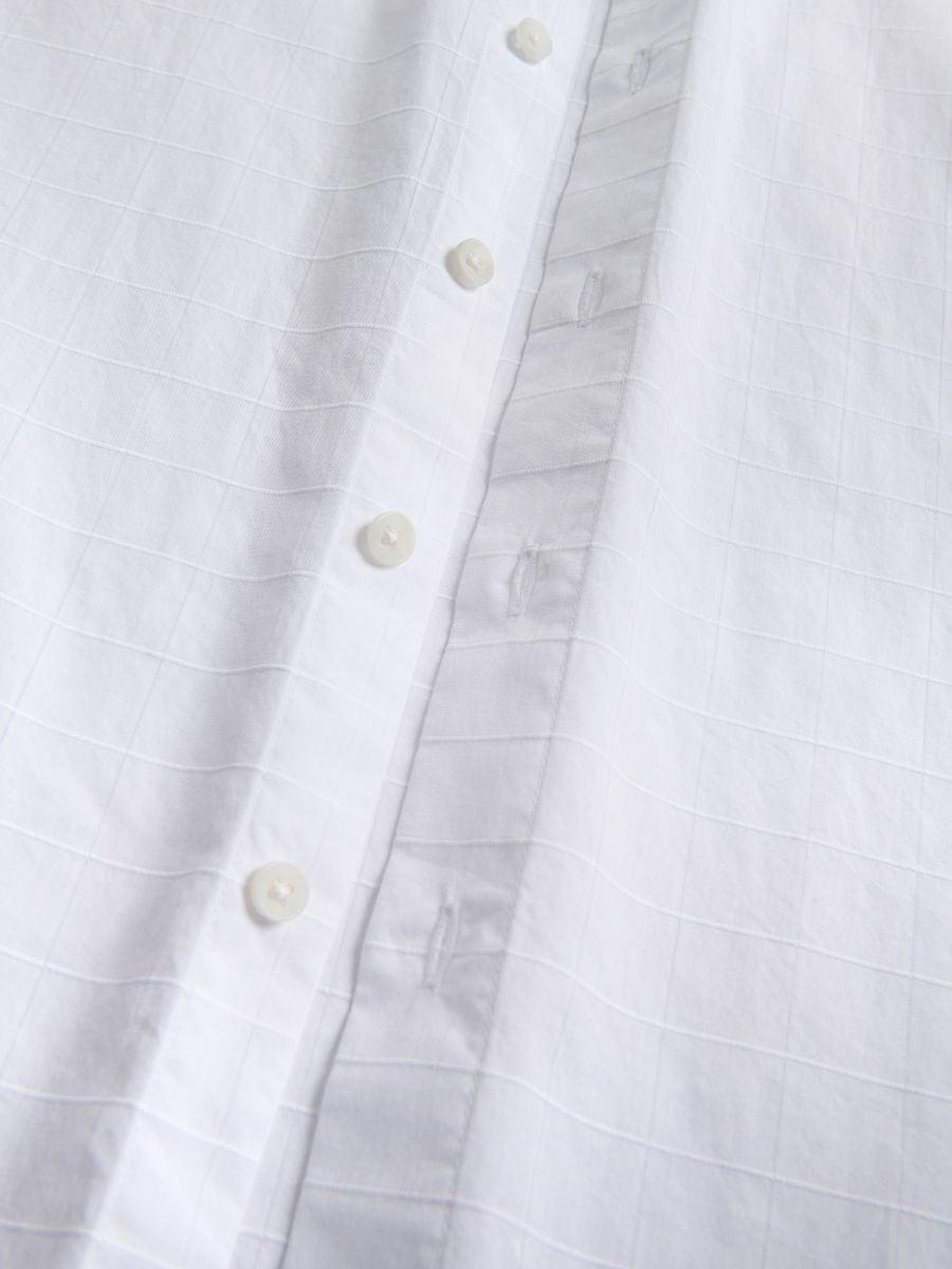 White Regular Fit Shirt In Structured Material, , large image number 1