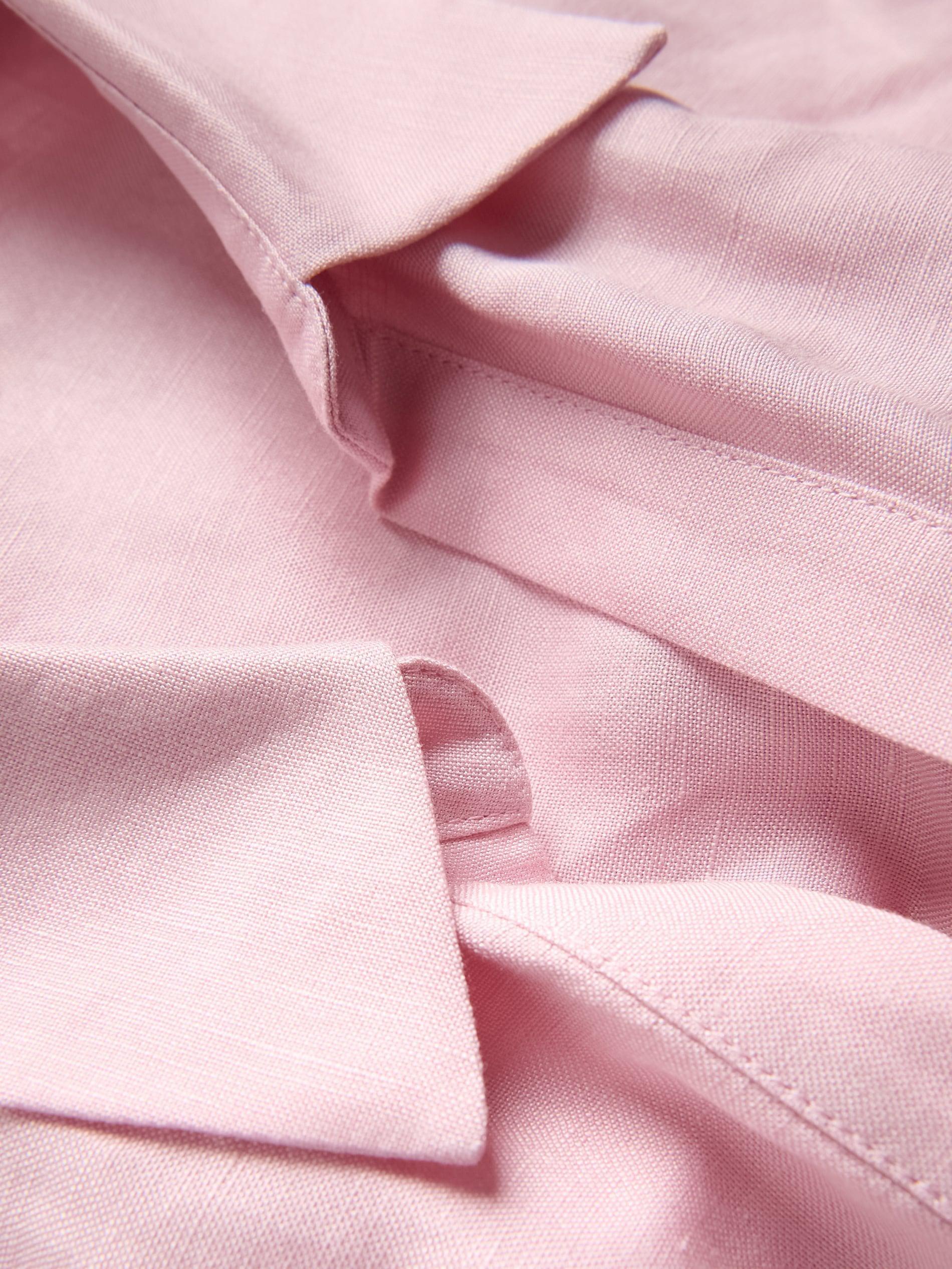 Pink Linen Blend Midi Dress, Pink, large image number 3