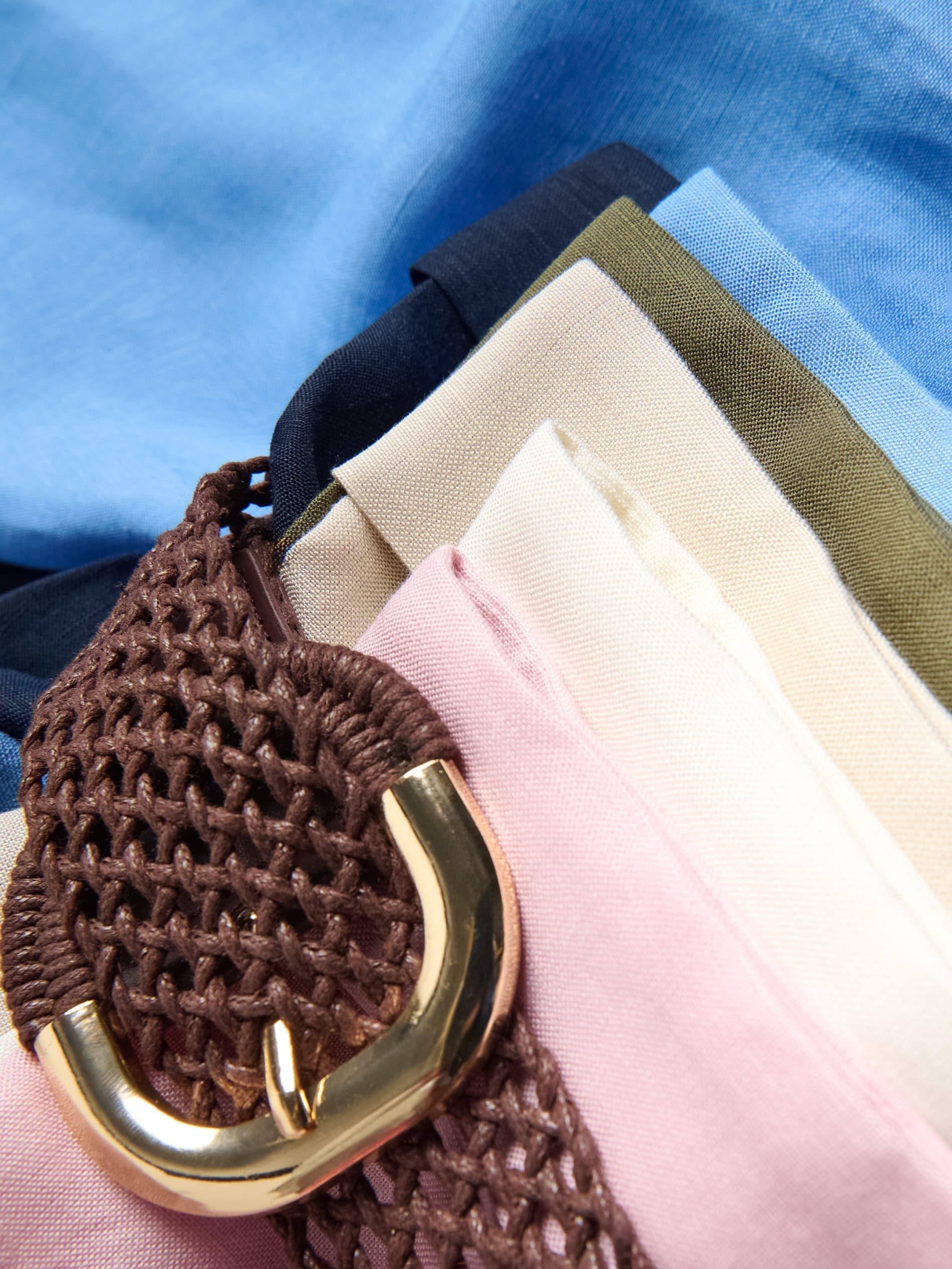 Beige Linen Blend Midi Dress, Beige, large image number 4