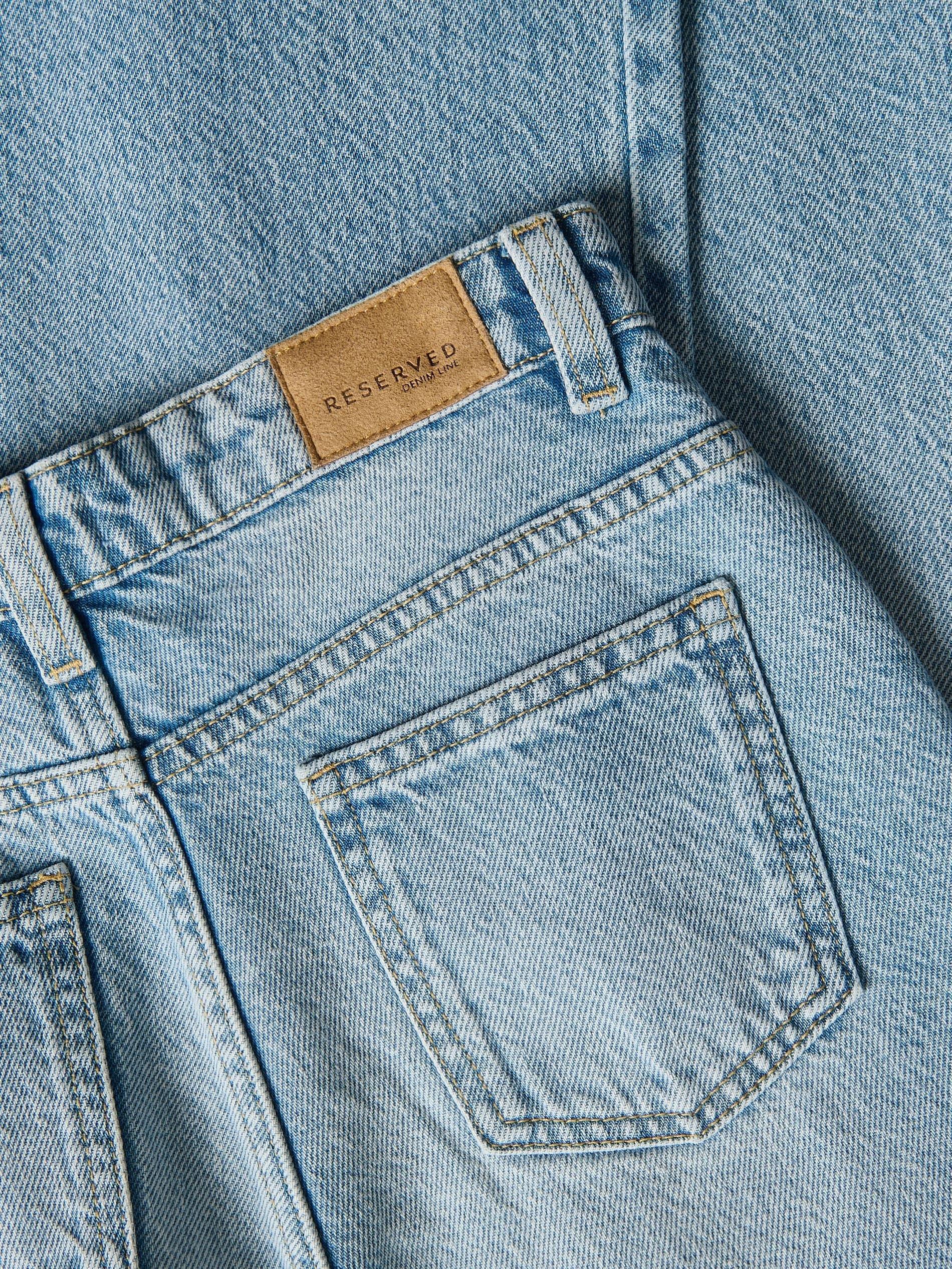 Blue Distressed Wide-Leg Jeans, Blue, large image number 1