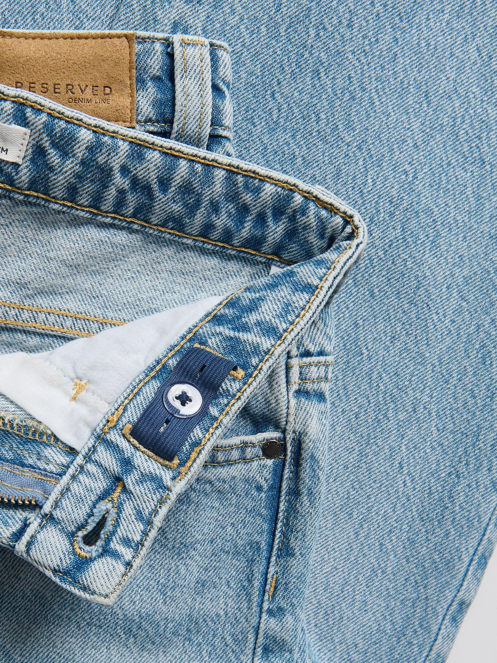 Blue Distressed Wide-Leg Jeans, Blue, large image number 2