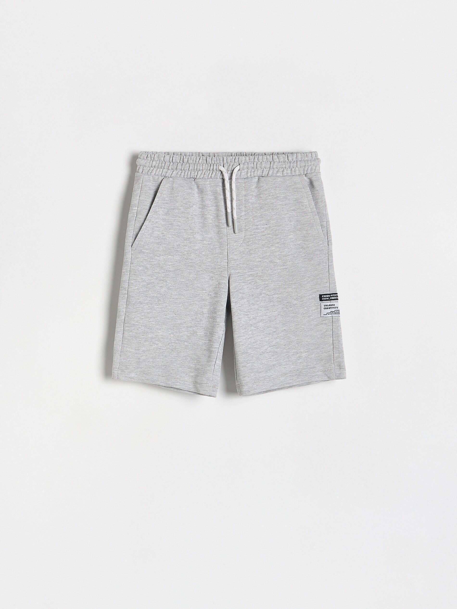 Grey Cotton Shorts, Light grey, medium