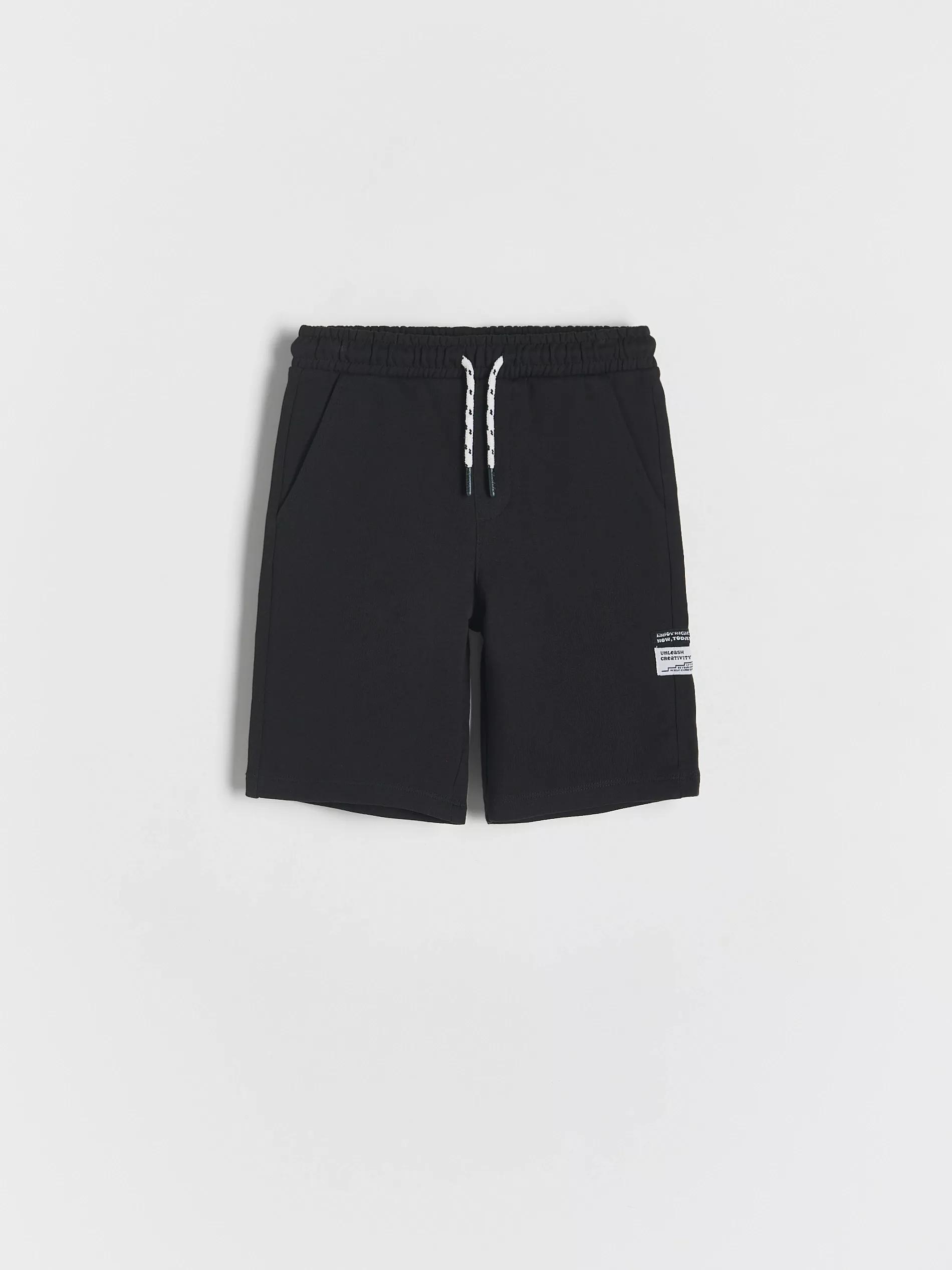 Black Cotton Shorts, , large image number 0