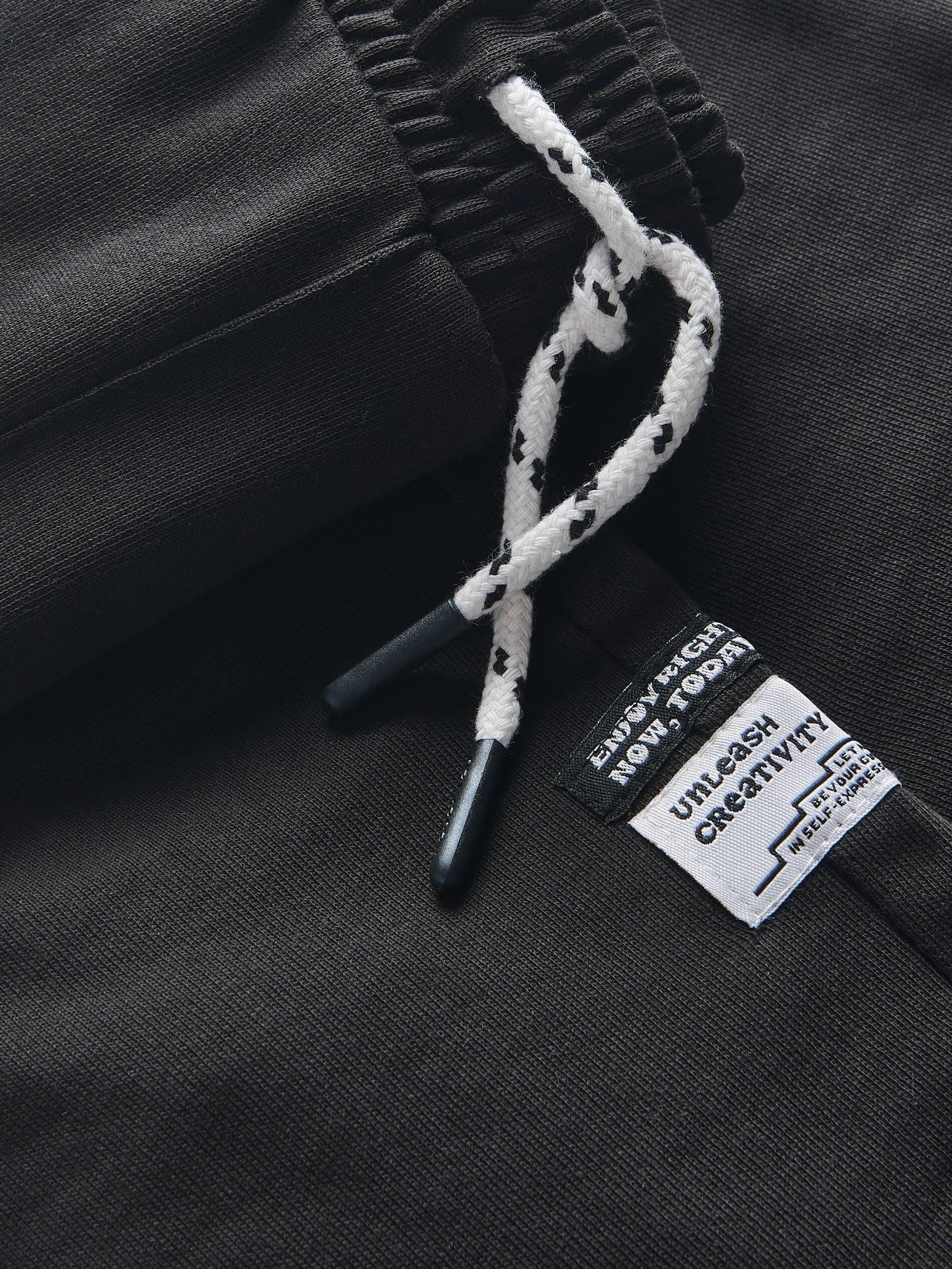 Black Cotton Shorts, Black, medium