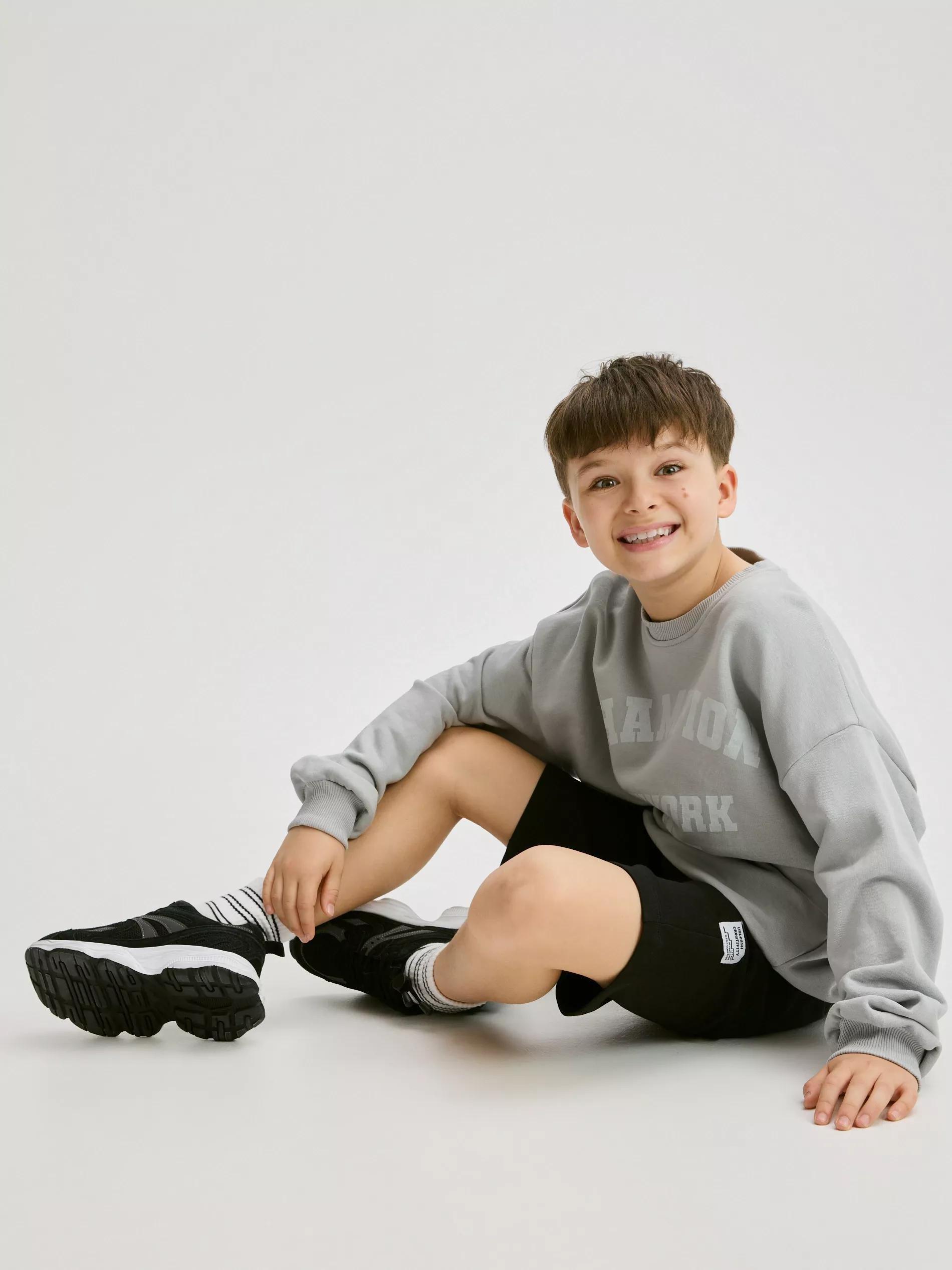 Black Cotton Shorts, Black, large image number 4