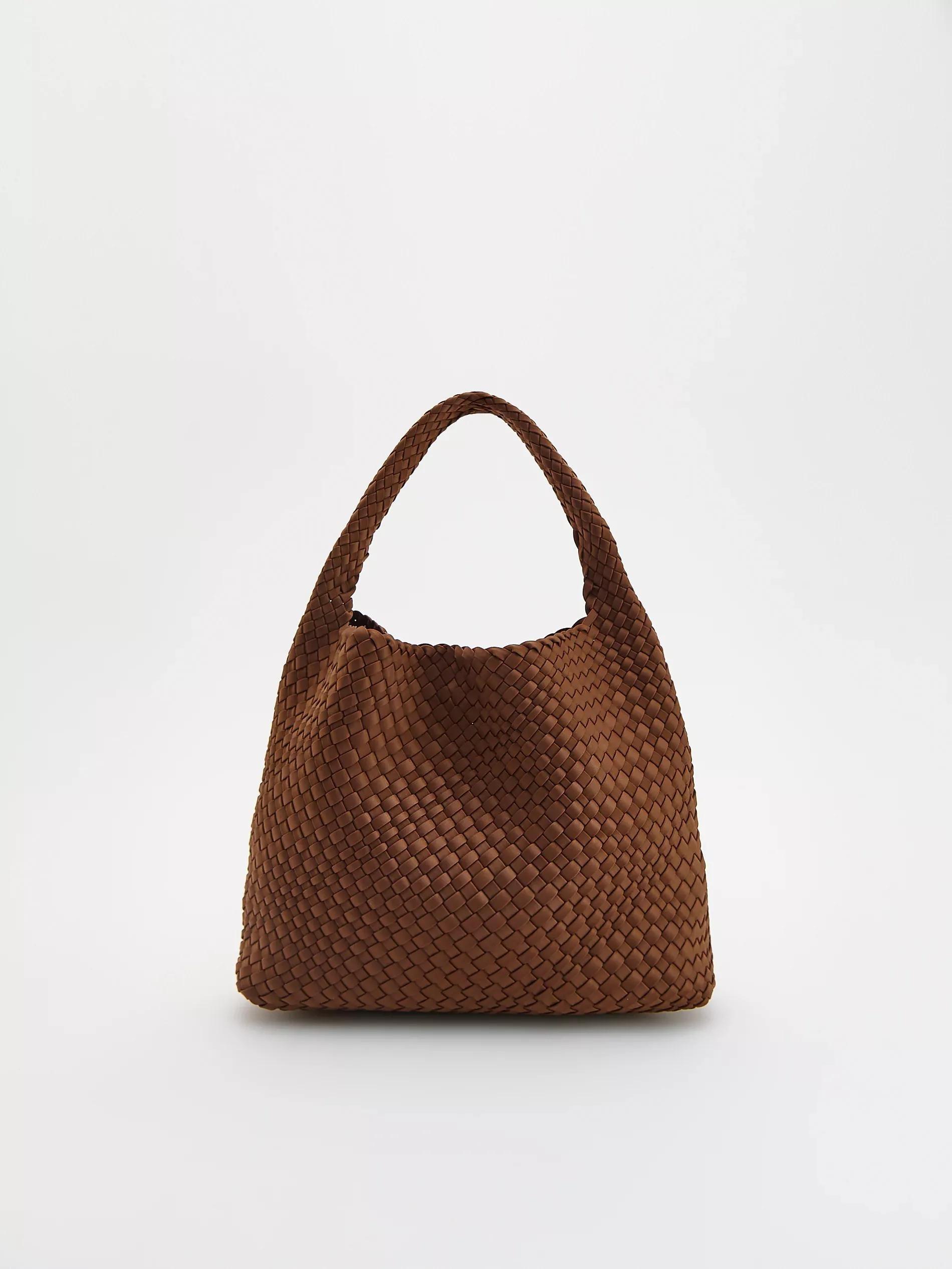 Brown Braided Hobo Bag, Brown, large image number 2
