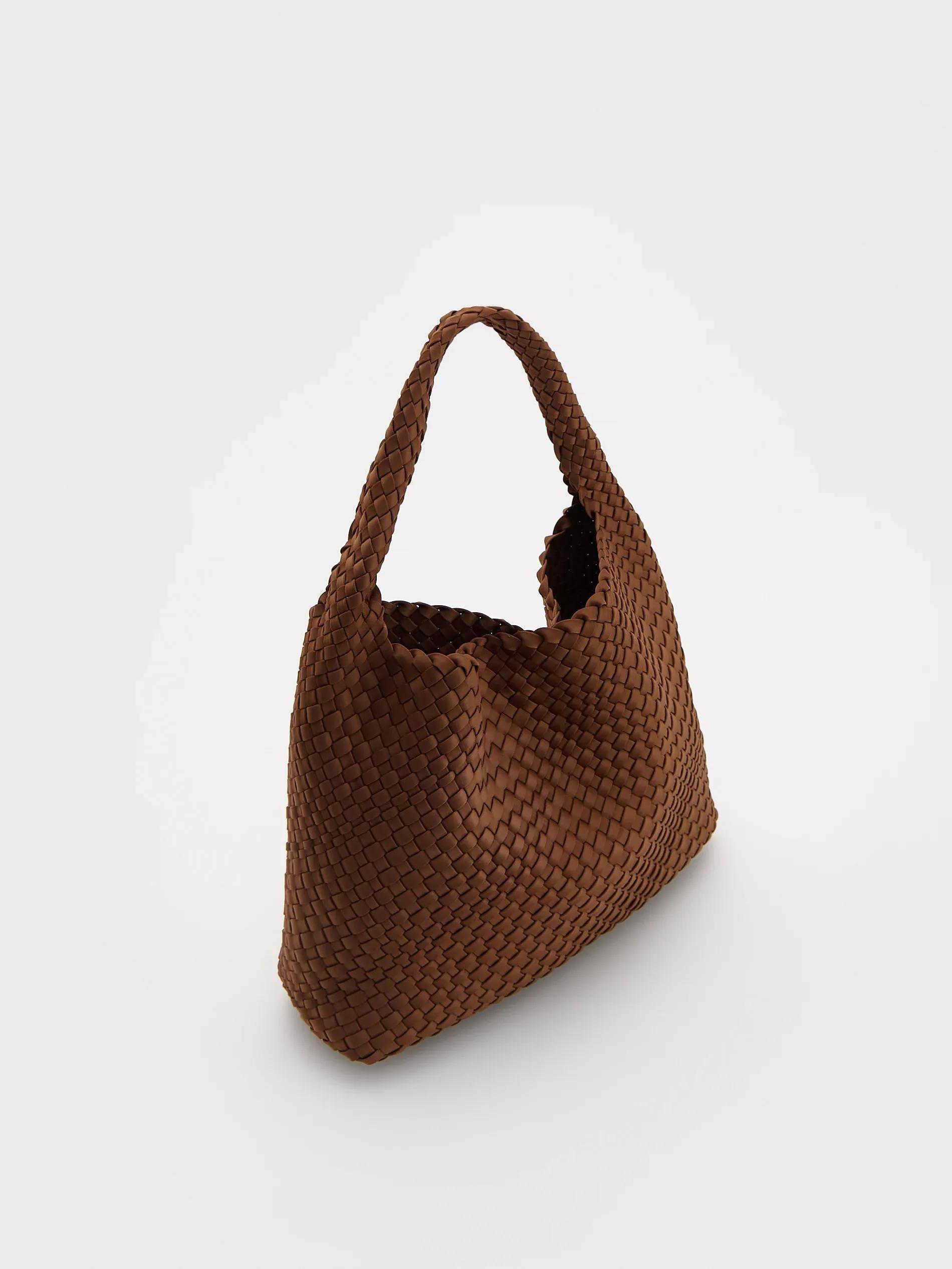 Brown Braided Hobo Bag, Brown, large image number 3