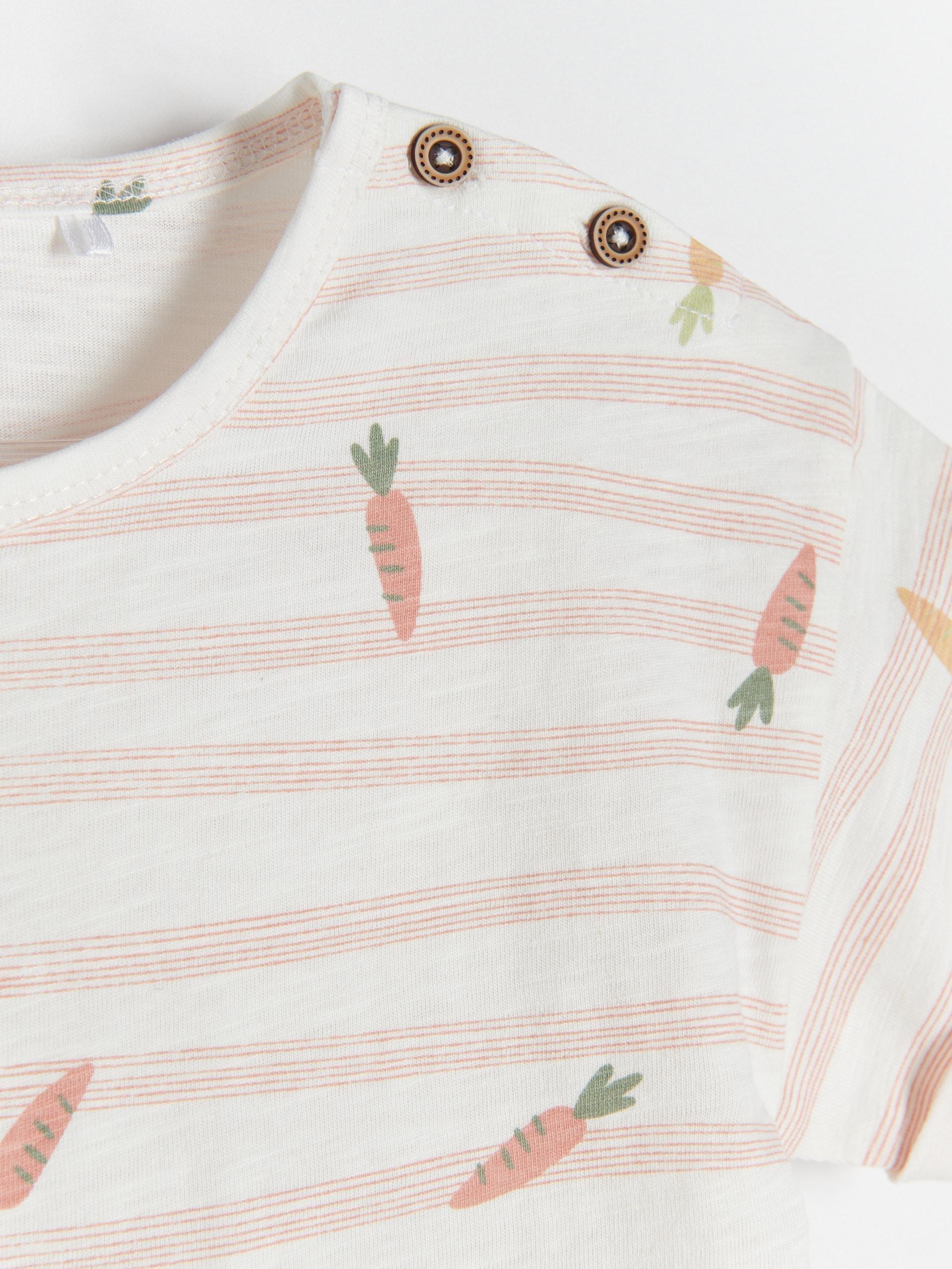 Nude Carrot Pattern T-Shirt, , large image number 2