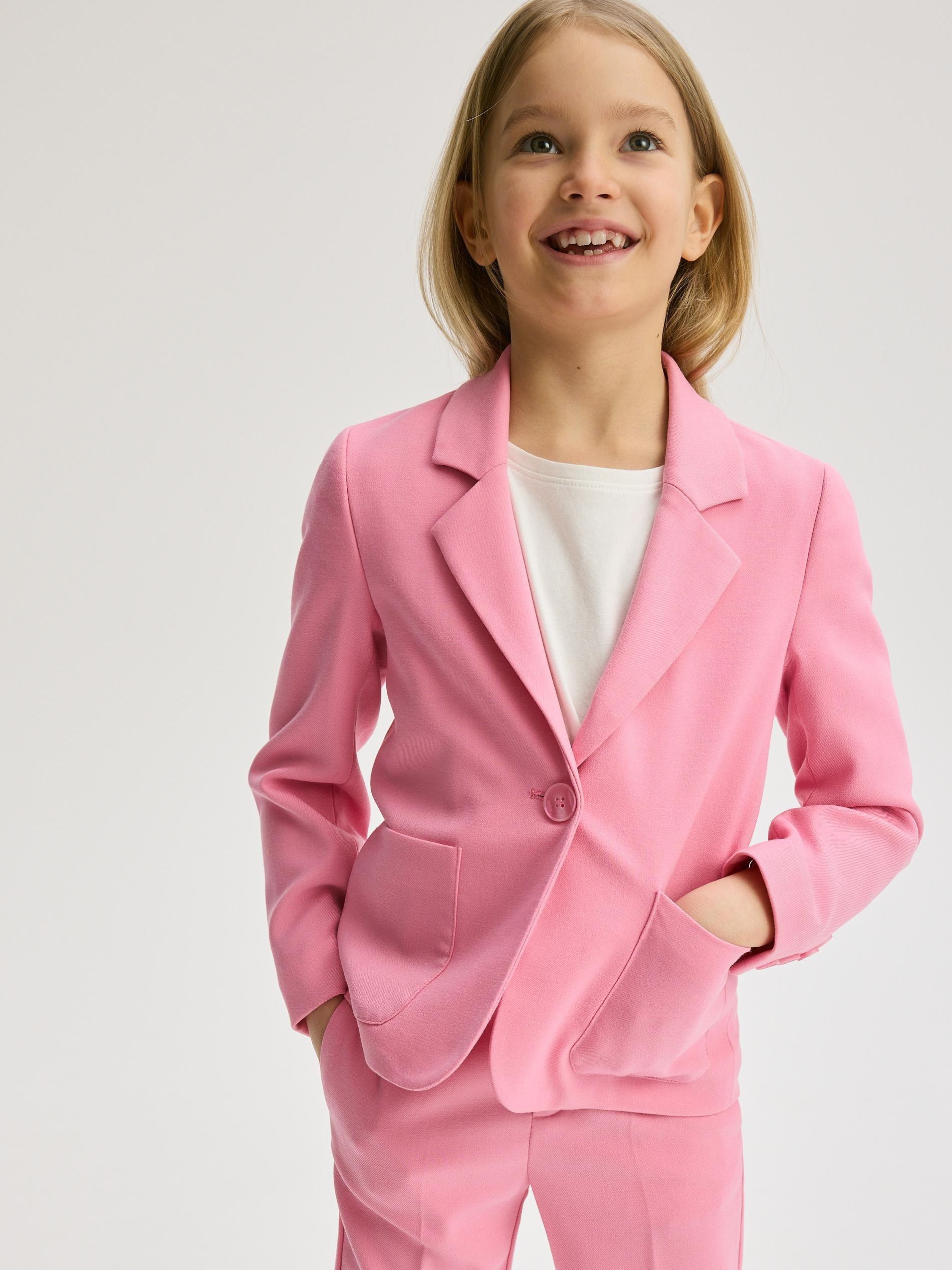 Pink Viscose Blend Blazer, Pink, medium