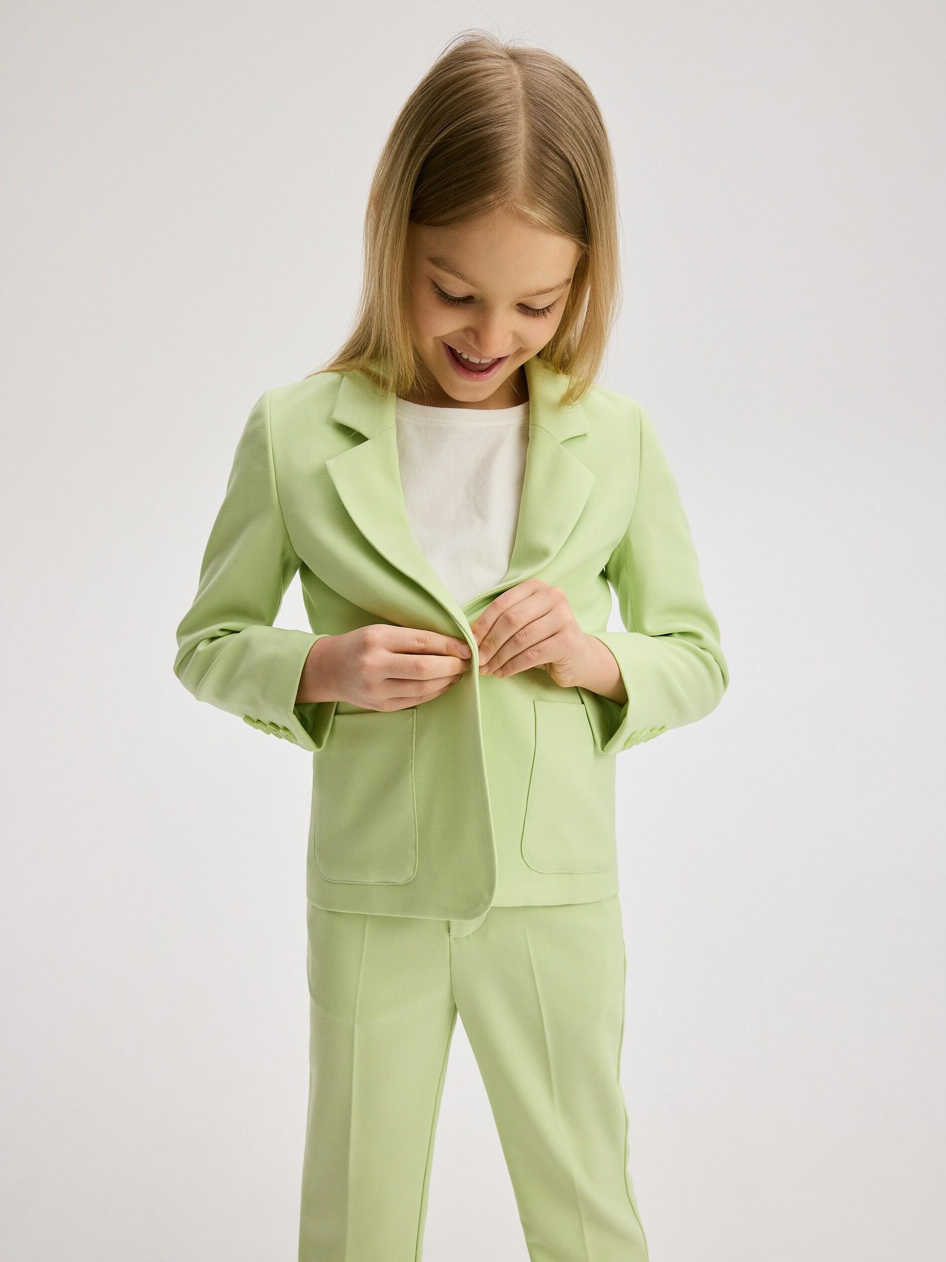 Green Jacket With Added Viscose, Green, large image number 0
