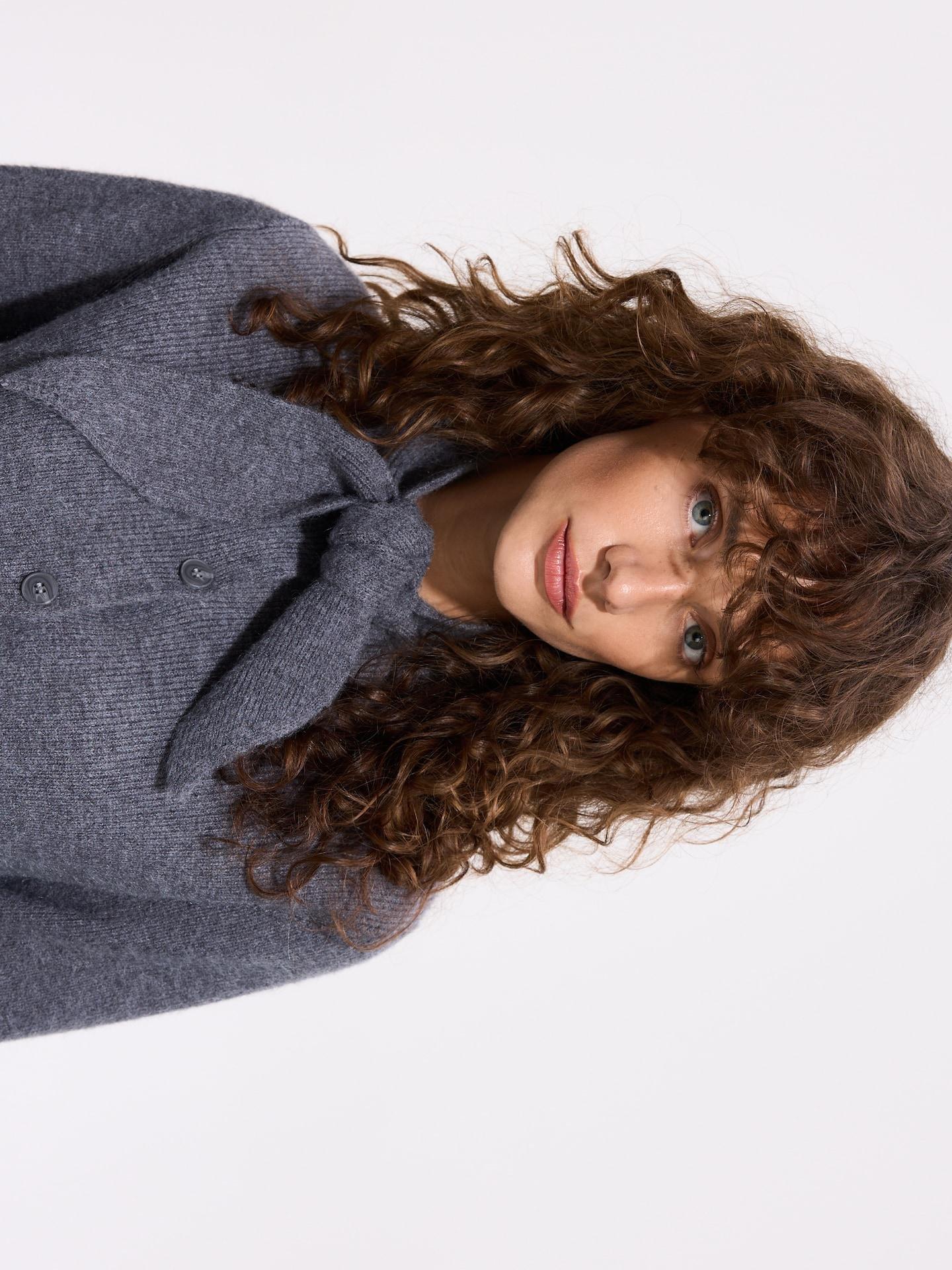 Grey Cardigan With Tie Detail, Grey, medium