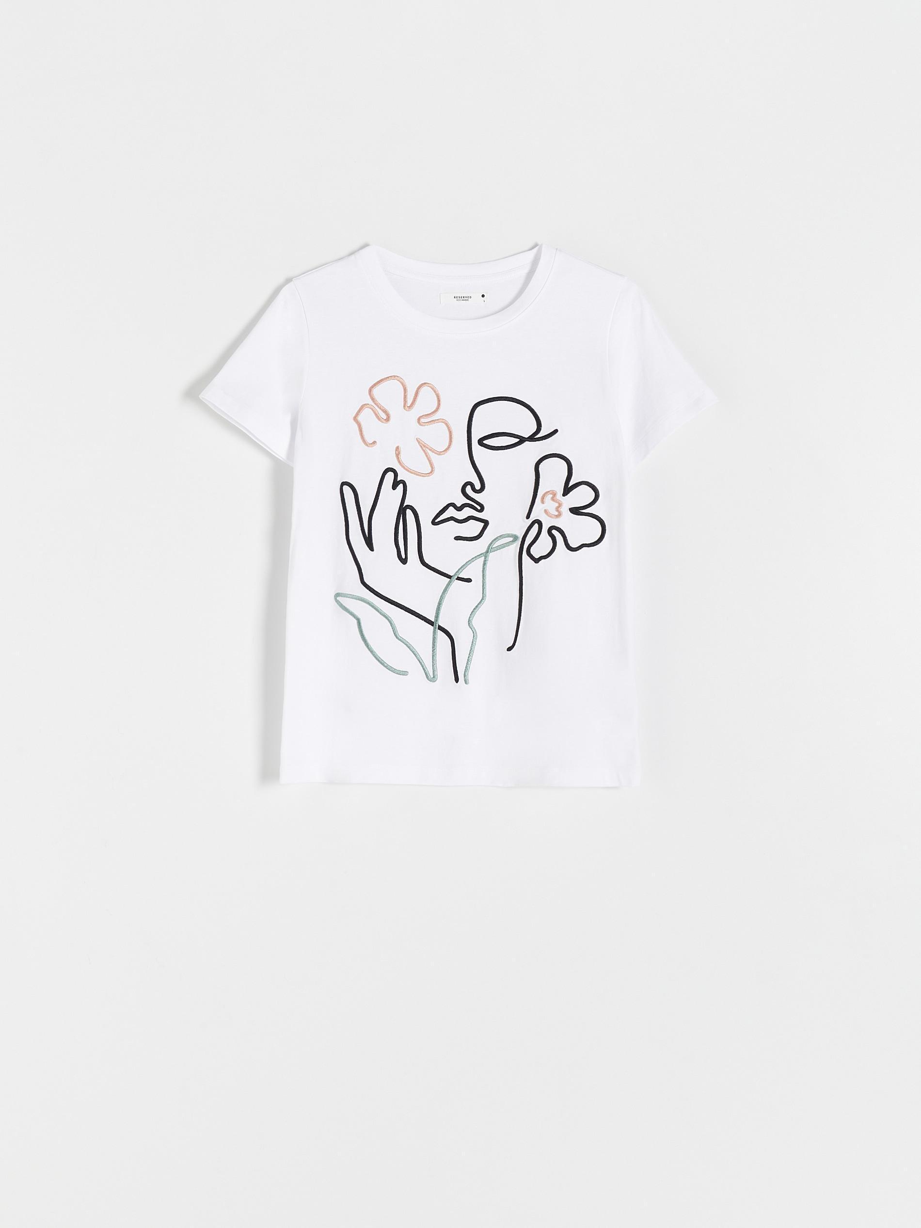 Reserved - White Applique T-Shirt