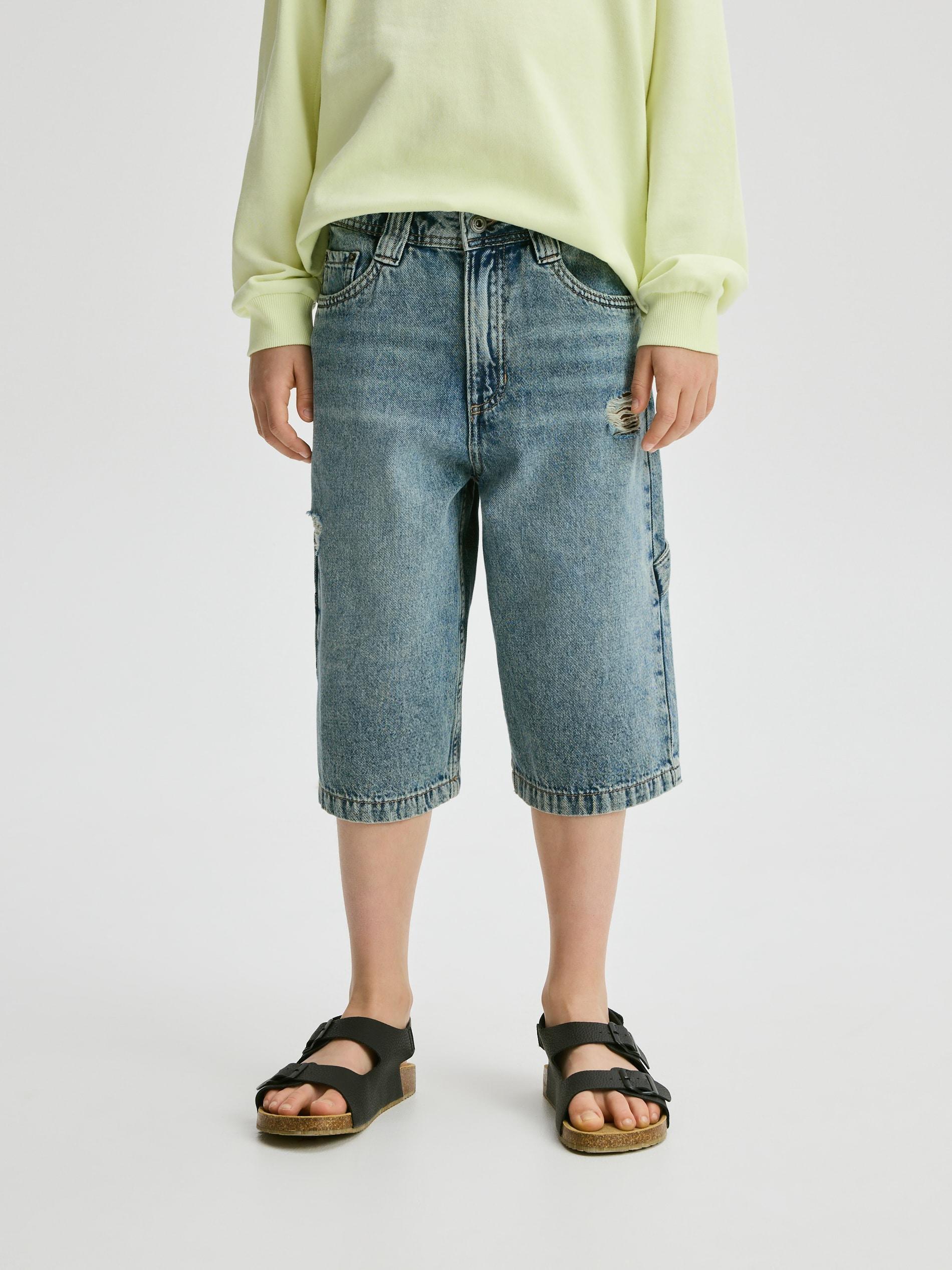 Blue Jeans Denim Shorts, Blue, large image number 5