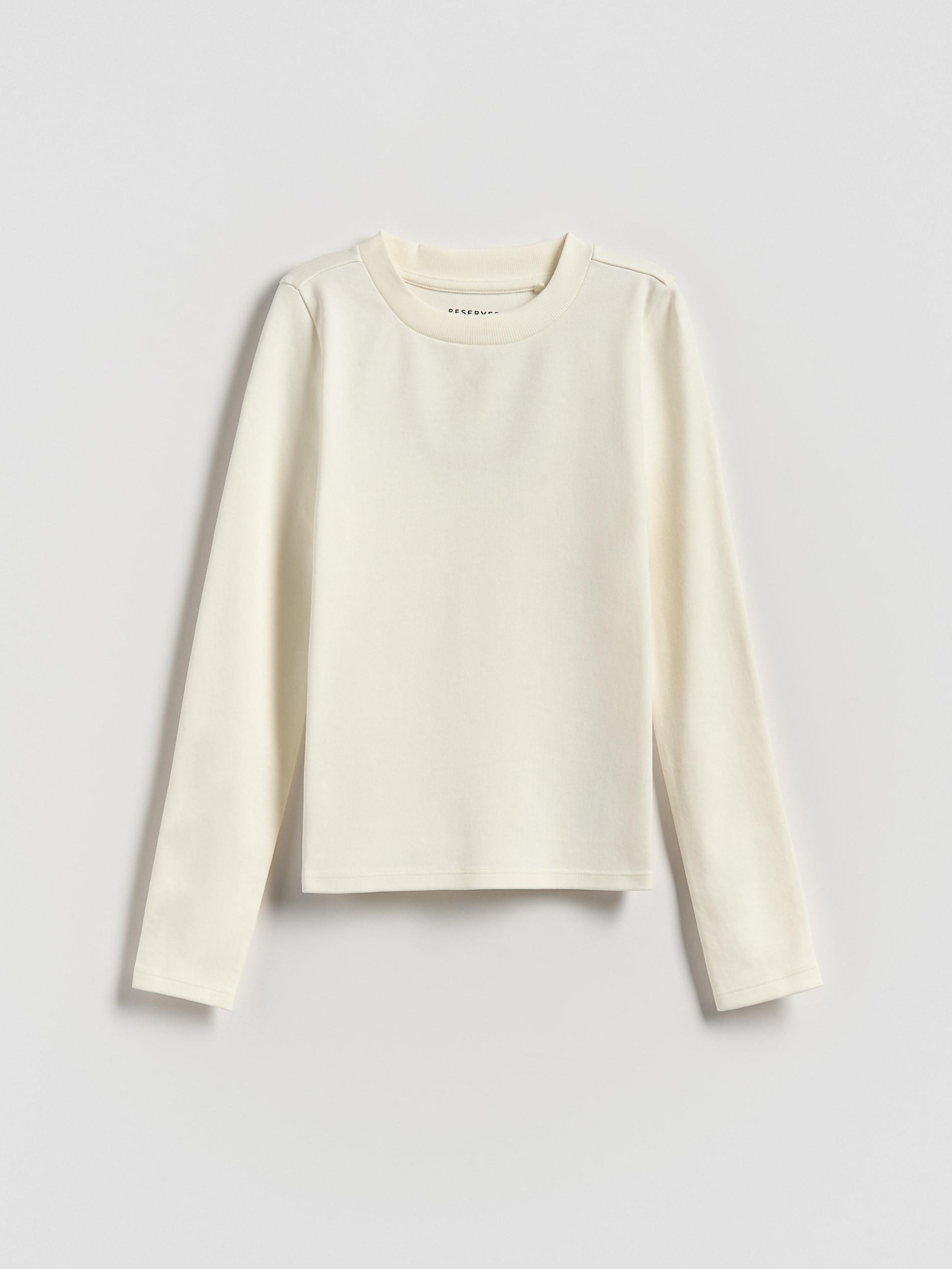 White Cotton Long Sleeve T-Shirt, , large image number 0