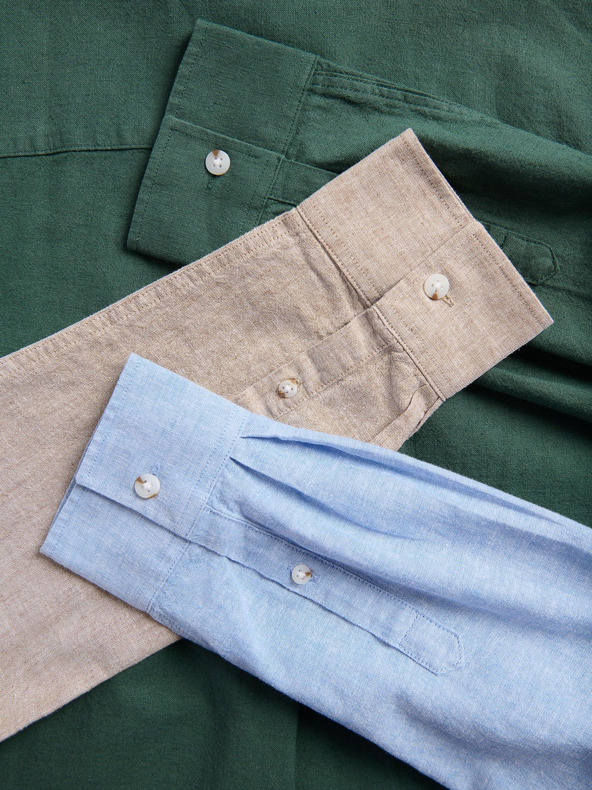 Blue Regular Fit Linen Rich Shirt, Blue, large image number 5