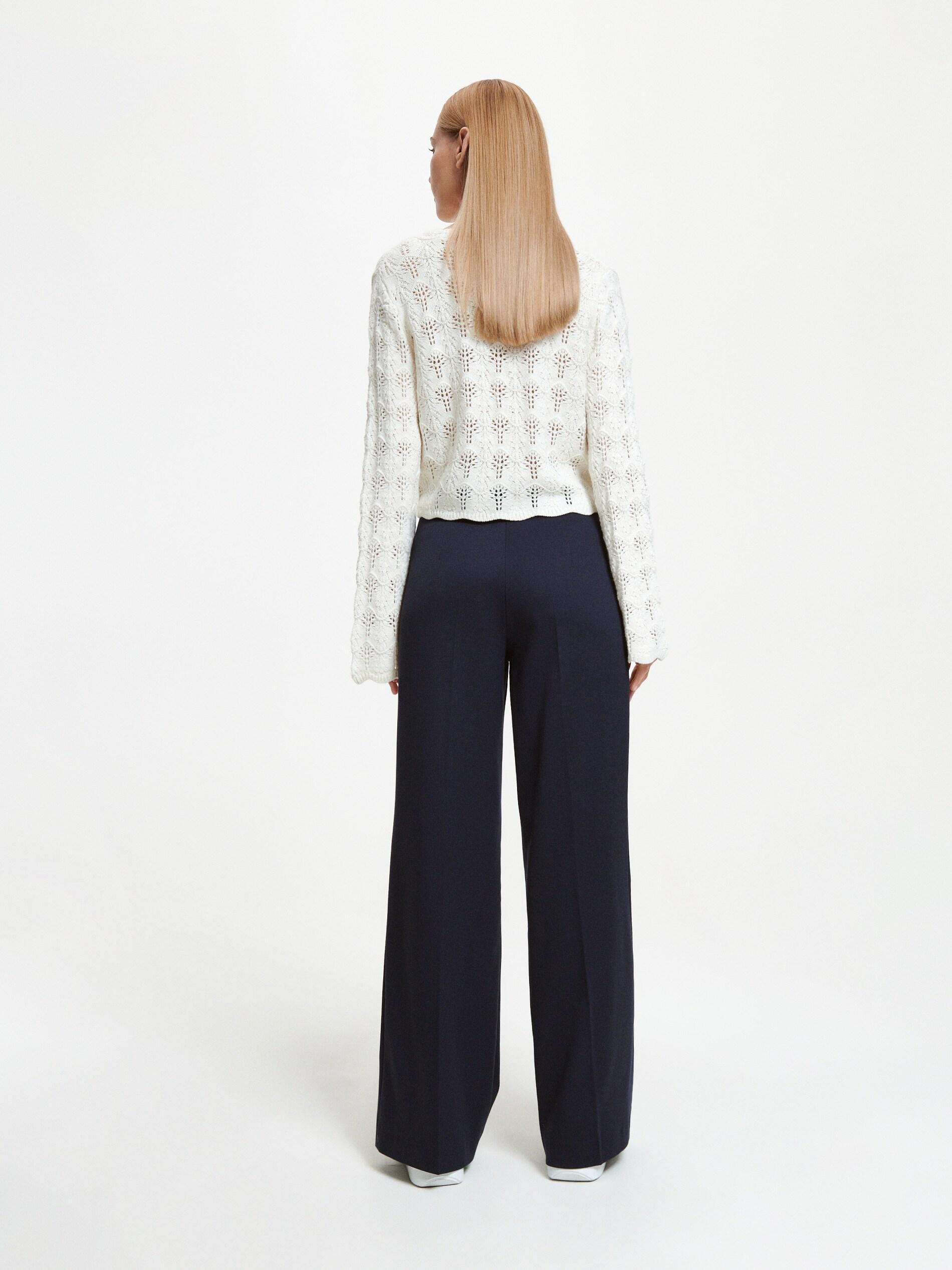 Navy Wide Leg Trousers, , large image number 5