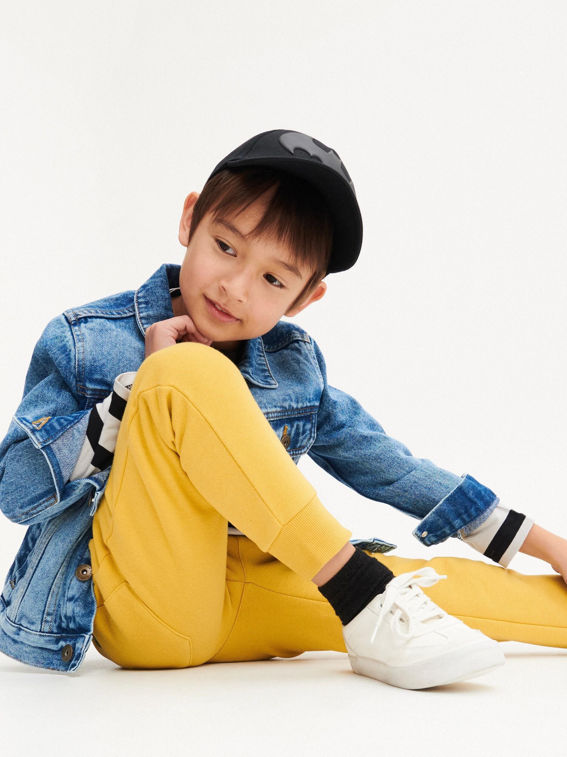 Yellow Basic Sweatpants, Kids Boys, , large image number 1