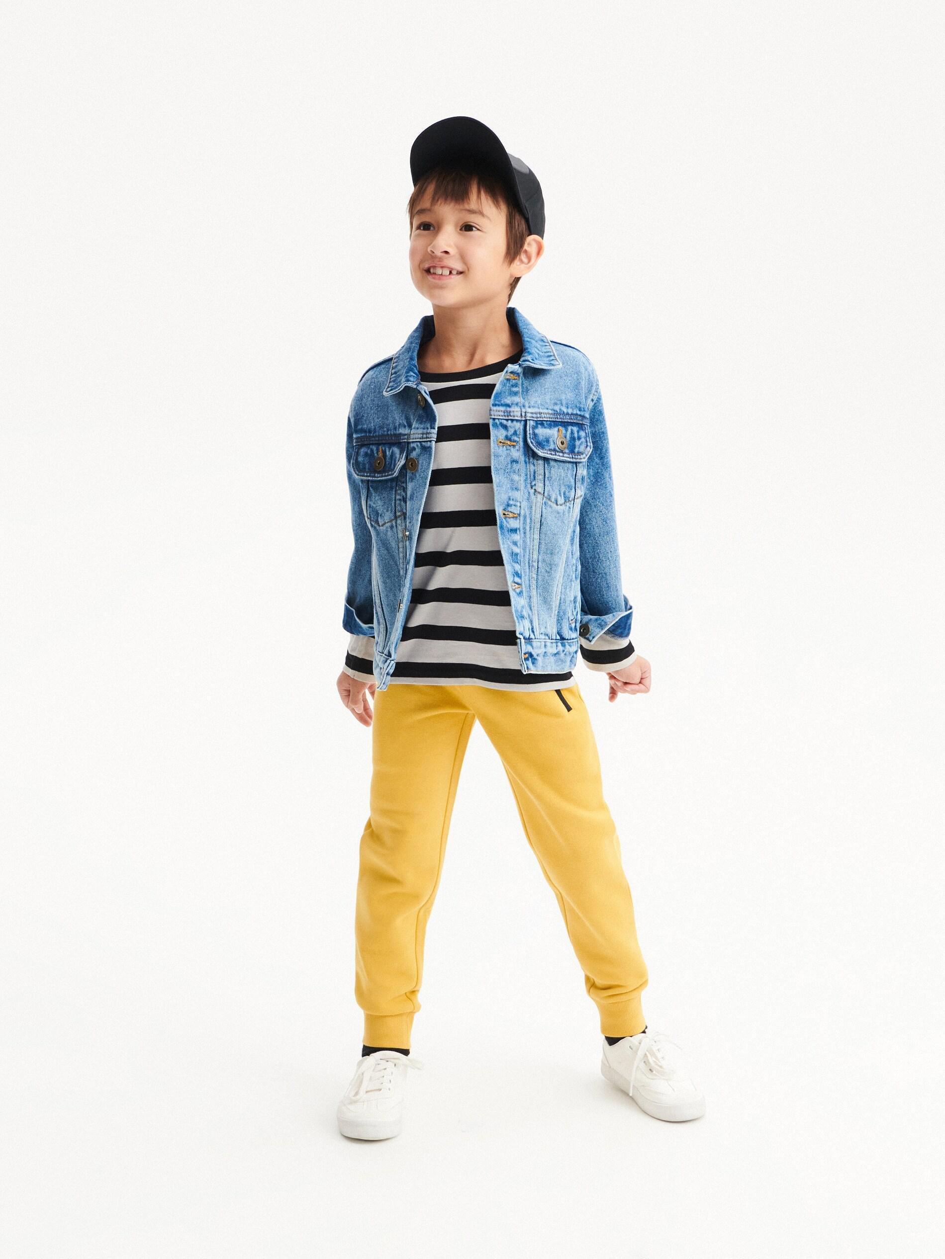 Yellow Basic Sweatpants, Kids Boys, , large image number 2