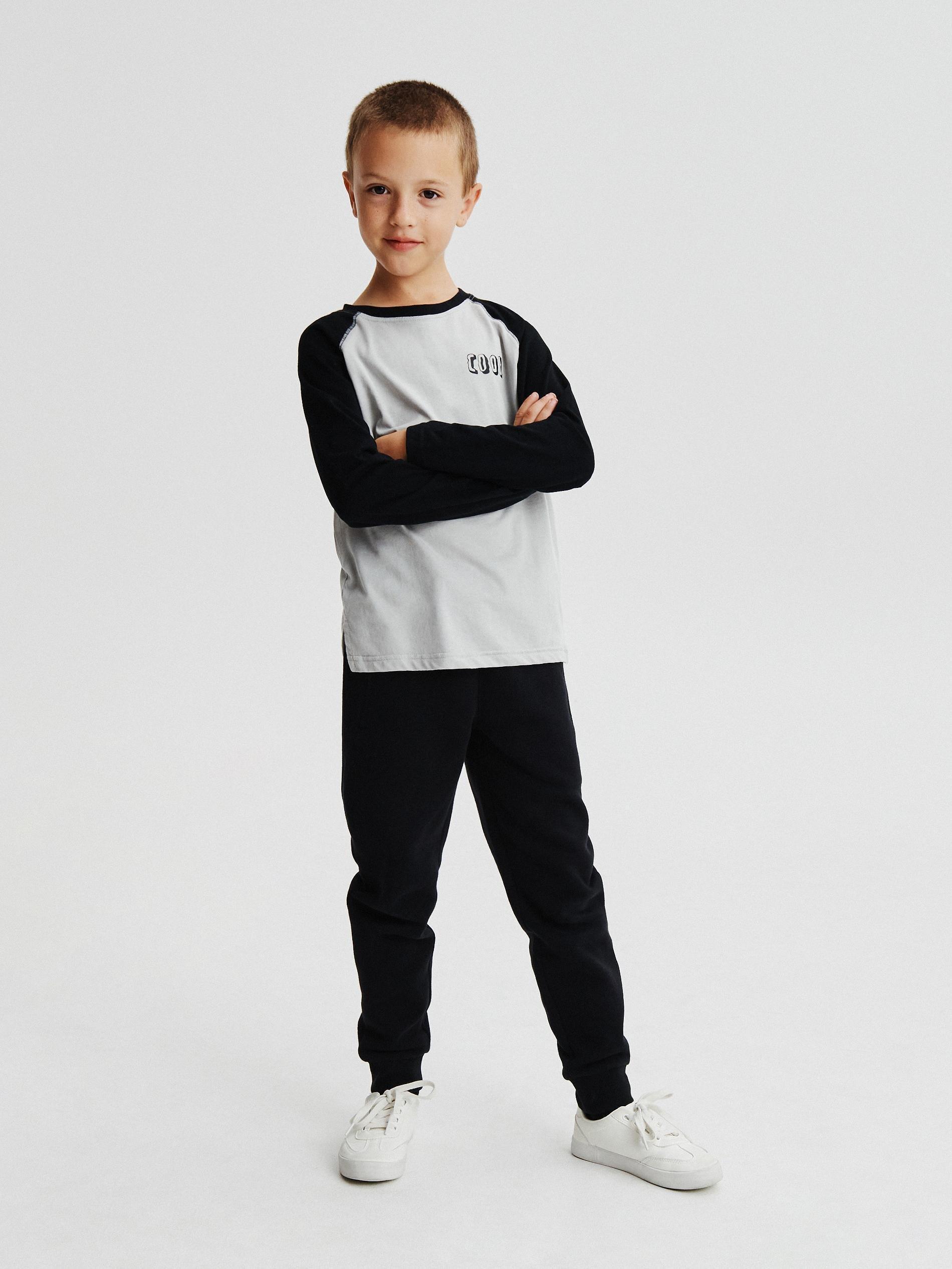 Black Basic Sweatpants, Kids Boys, , large image number 0