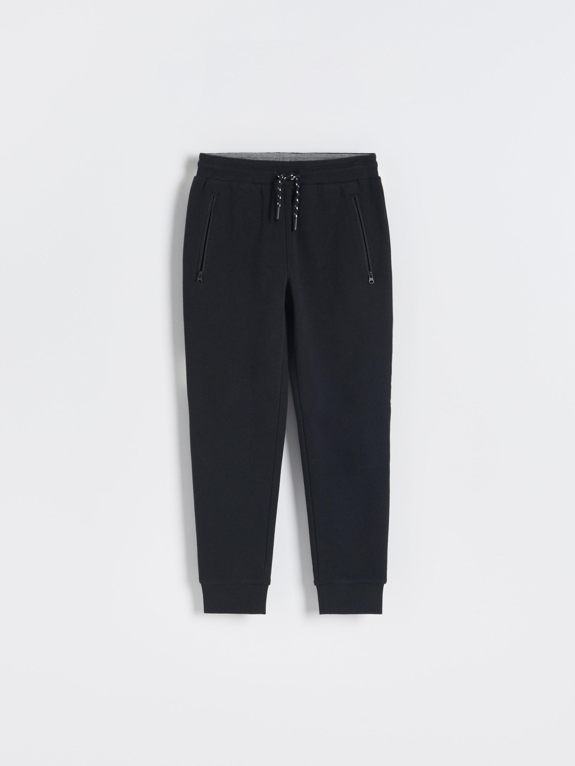 Black Basic Sweatpants, Kids Boys, , large image number 1