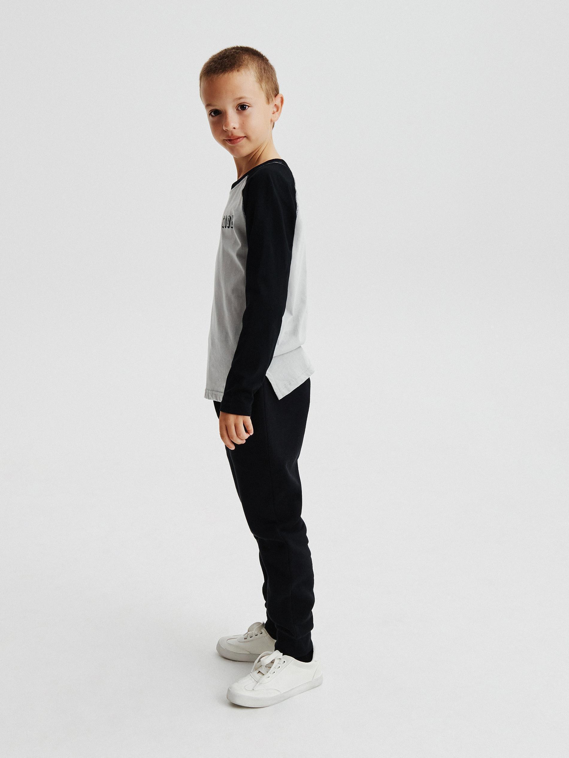 Black Basic Sweatpants, Kids Boys, , large image number 2