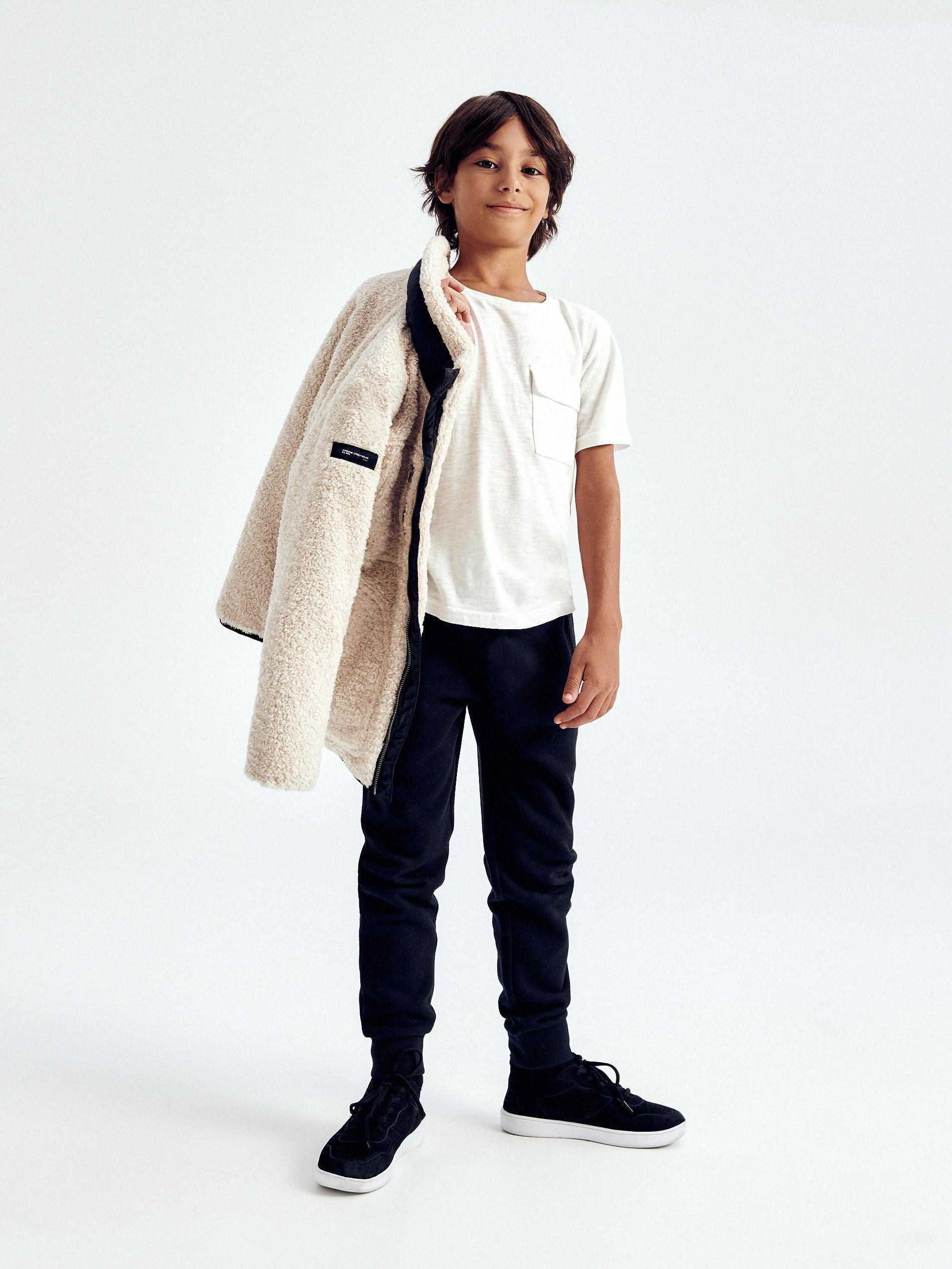 Black Basic Sweatpants, Kids Boys, , large image number 4