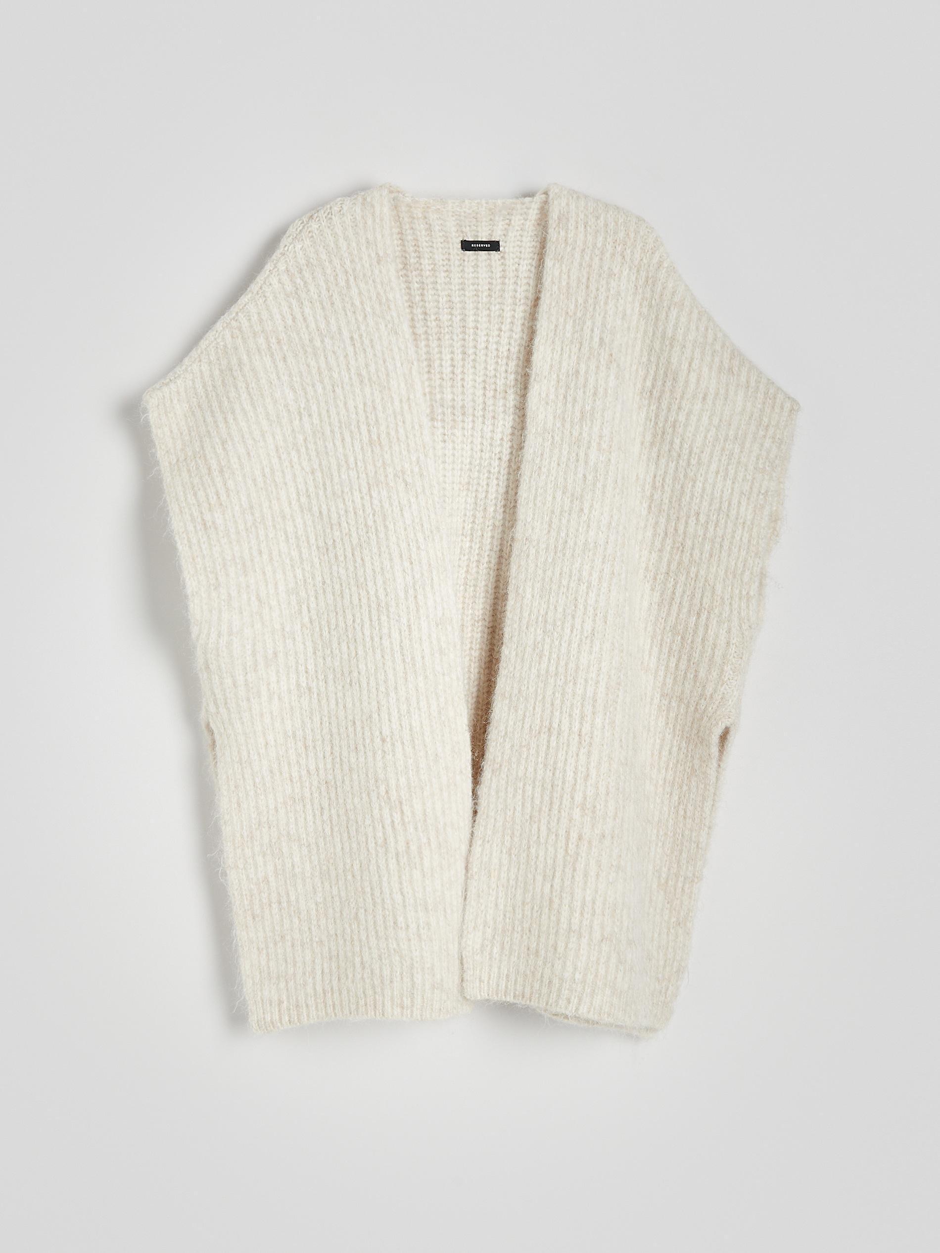 cream Wool blend poncho, Ivory, large image number 0