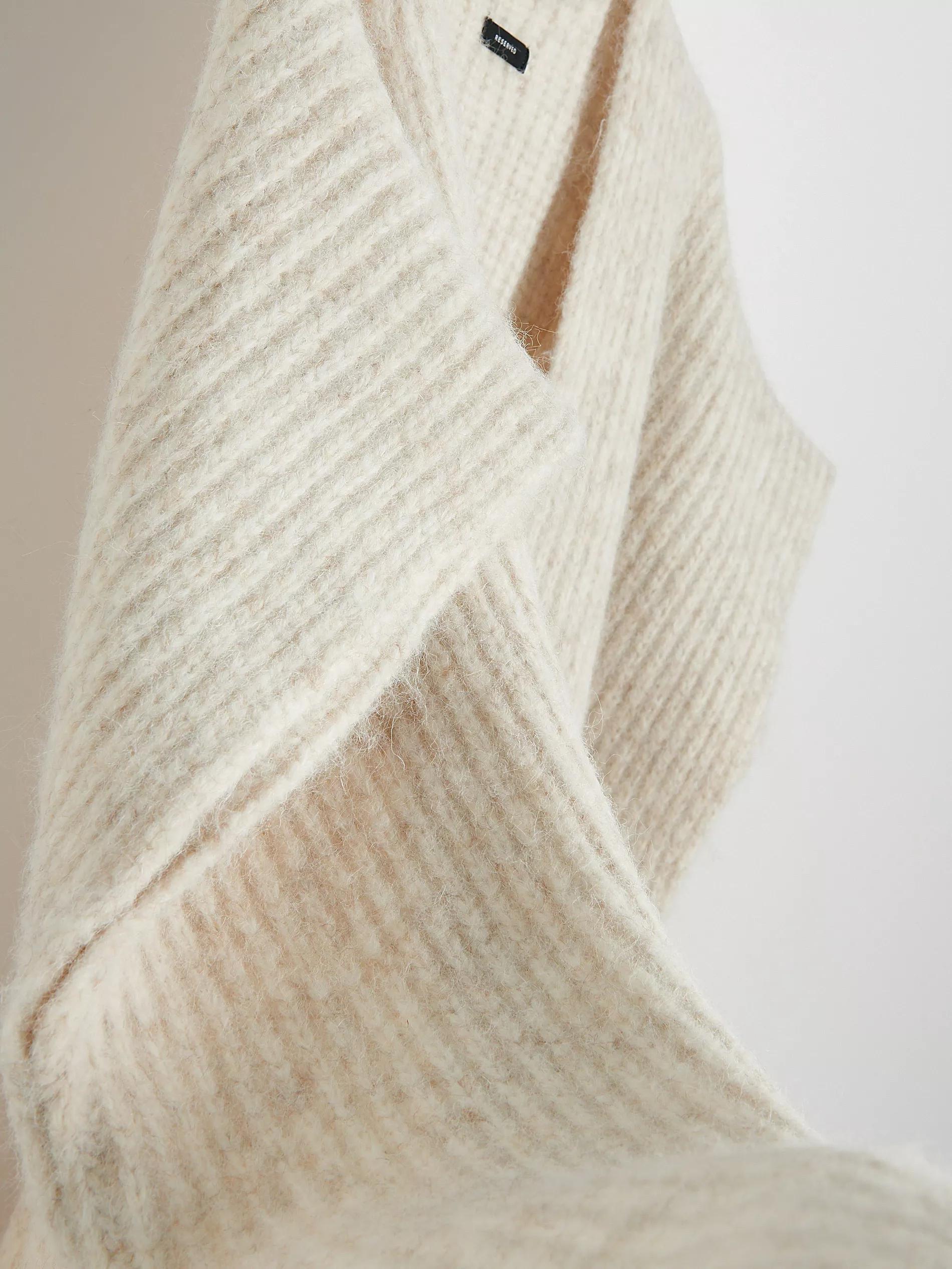 cream Wool blend poncho, Ivory, large image number 1