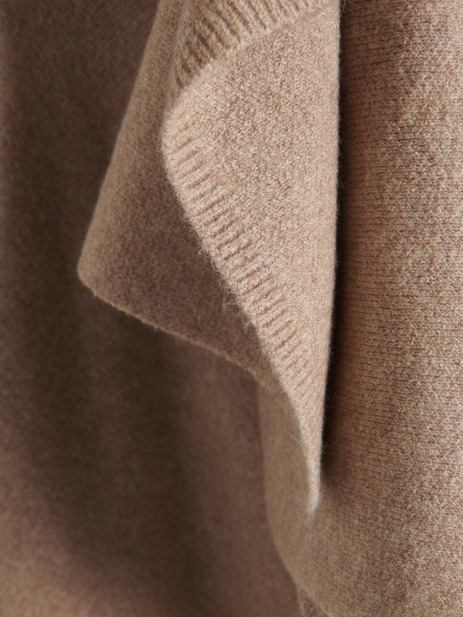 Beige Jersey Turtleneck Poncho, Beige, large image number 1