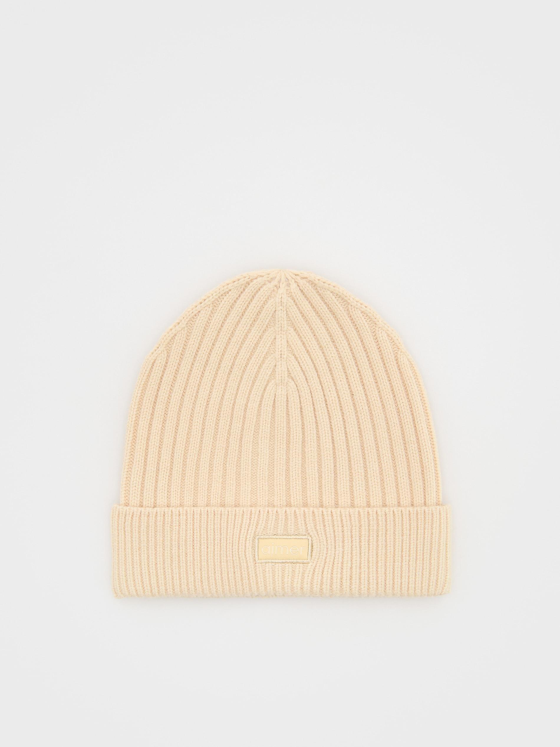 Cream Jersey Beanie Made Of Viscose Blend, , large image number 0
