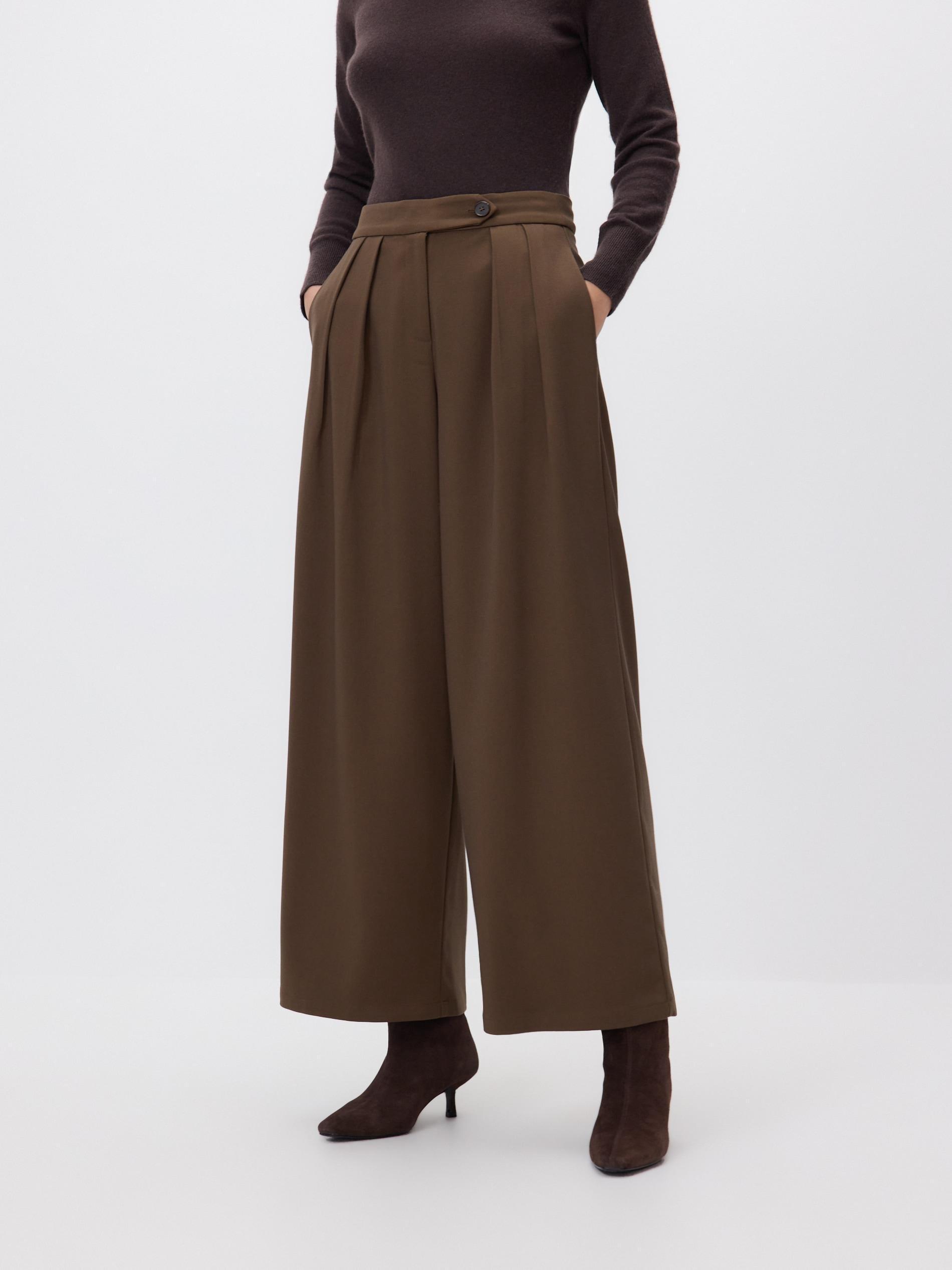 BROWN Wide leg trousers, Brown, large image number 0