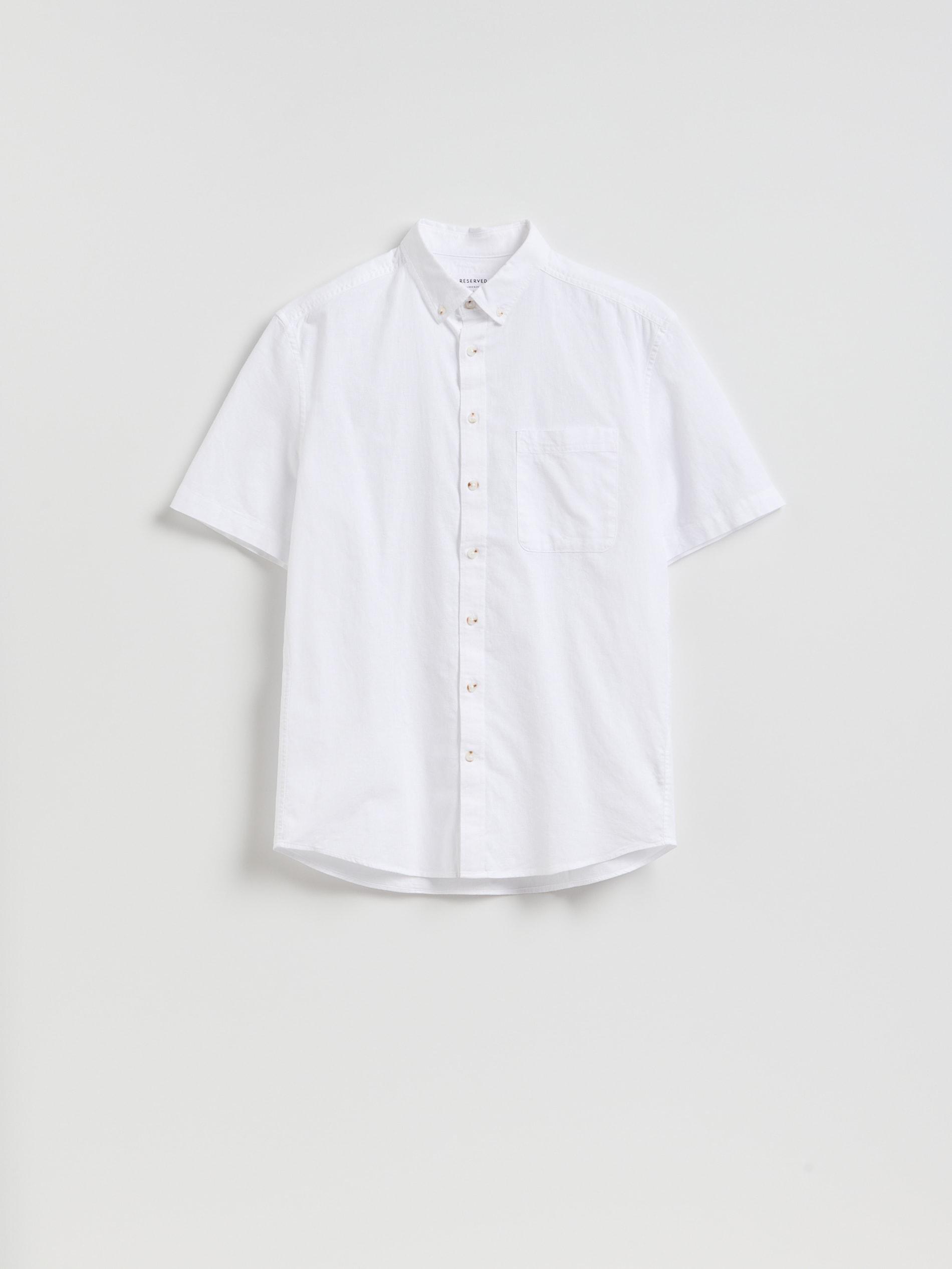 White Regular Fit Linen Rich Shirt, White, large image number 4