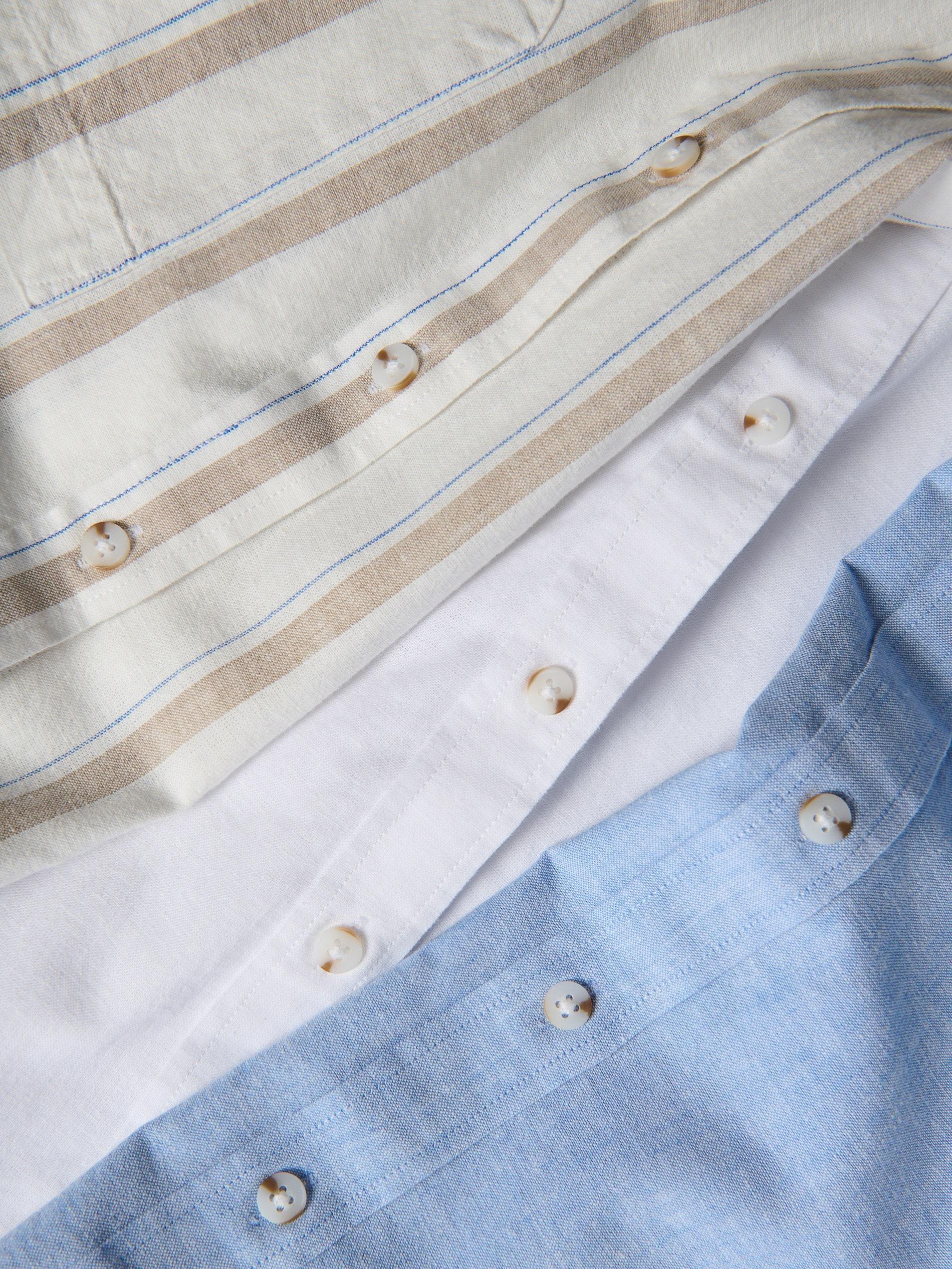 Blue Regular Fit Linen Rich Shirt, Blue, large image number 5