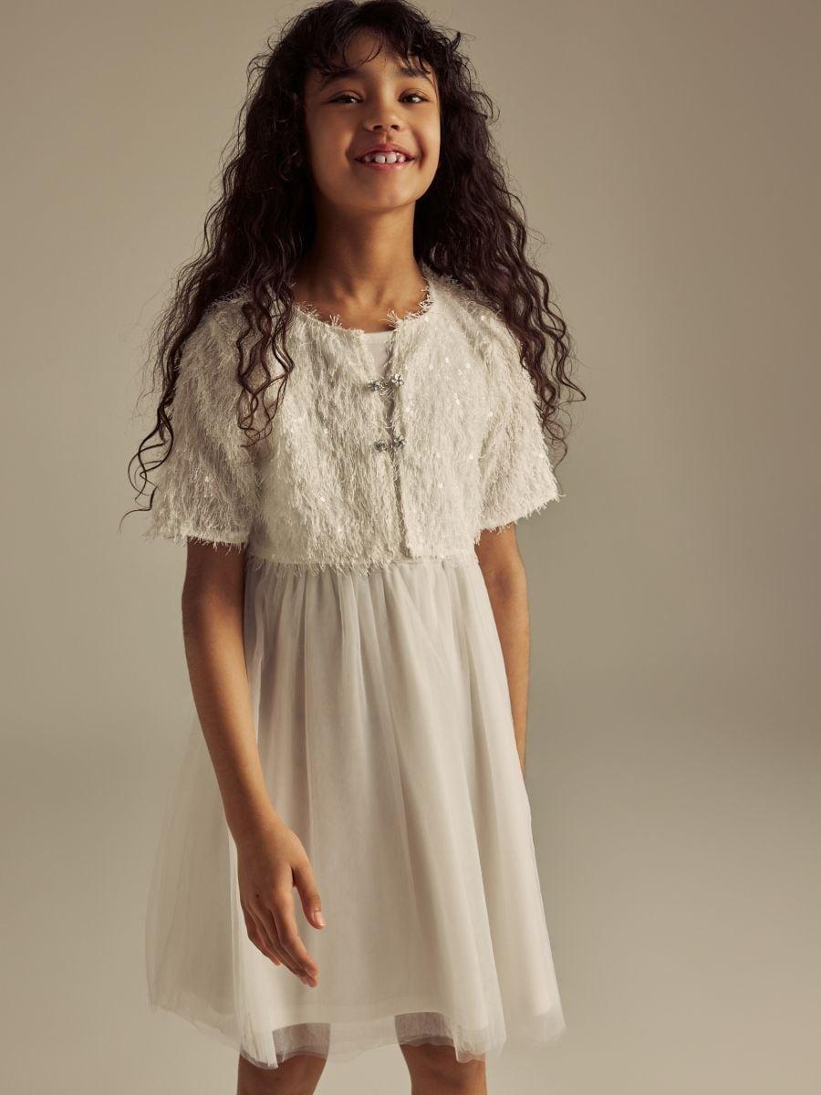 White Dress, Kids Girl, White, large image number 0