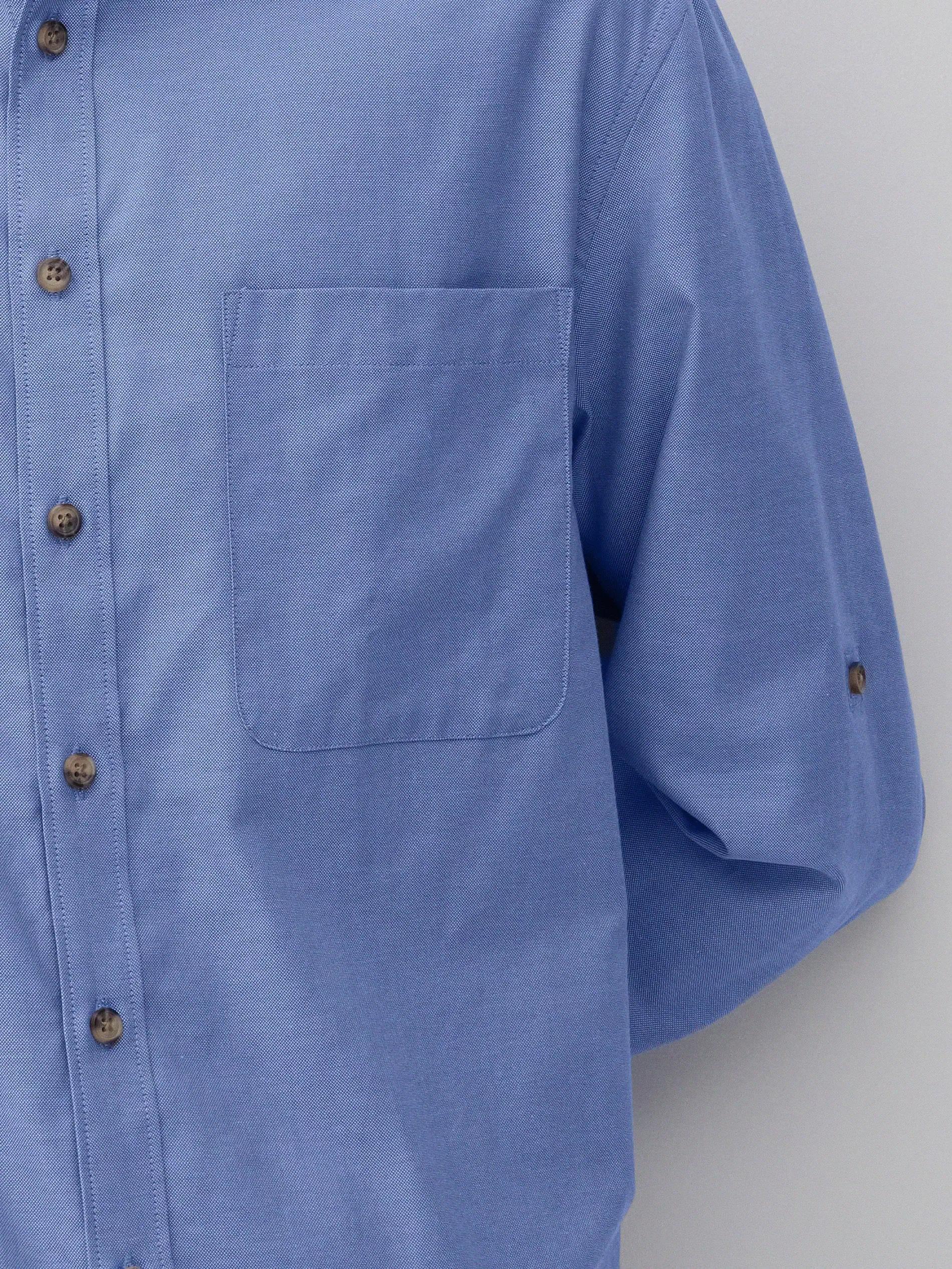 Blue Structured cotton shirt, , large image number 2