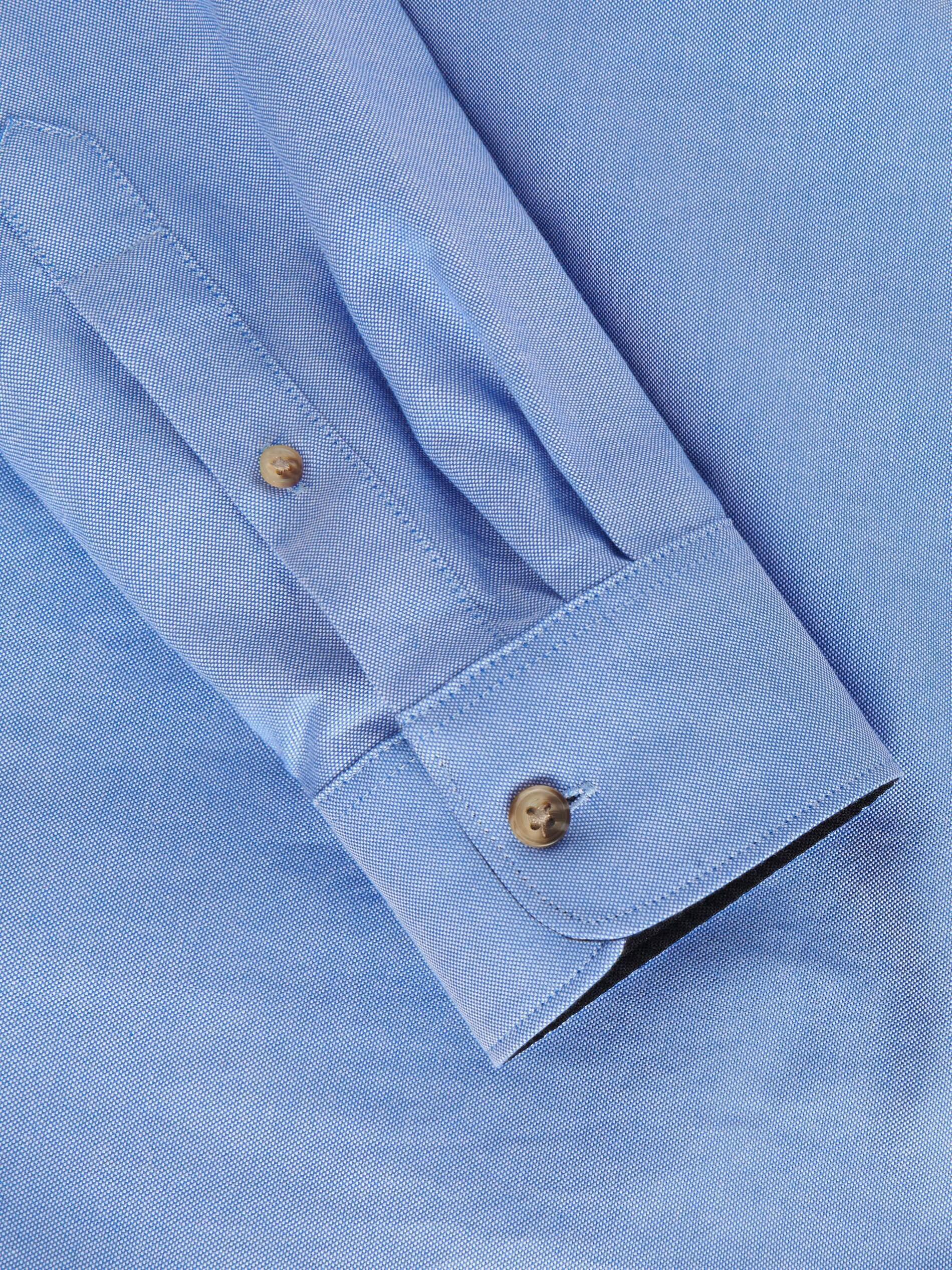 Blue Structured cotton shirt, , large image number 6
