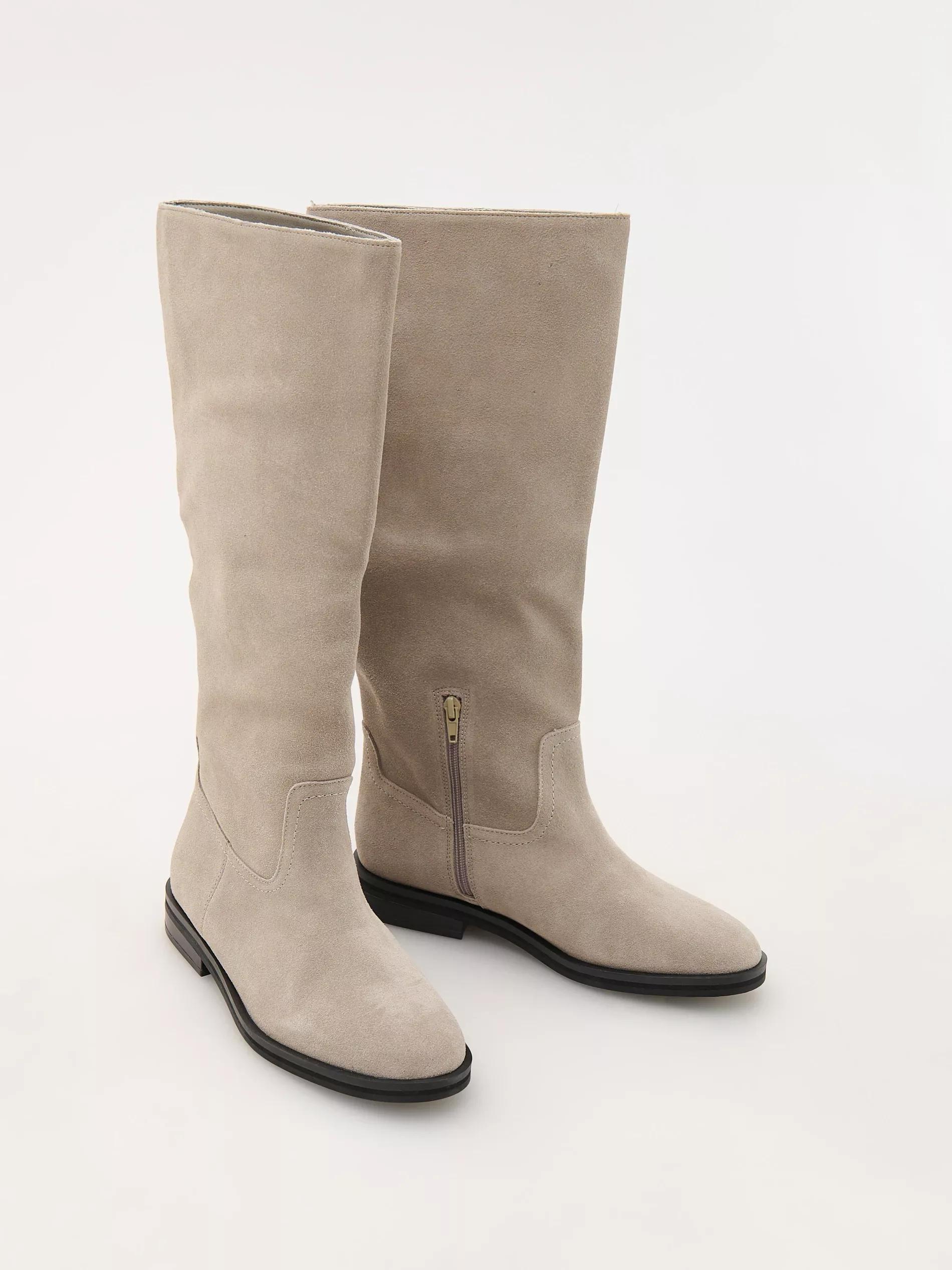 Grey Suede High Boots, , large image number 3