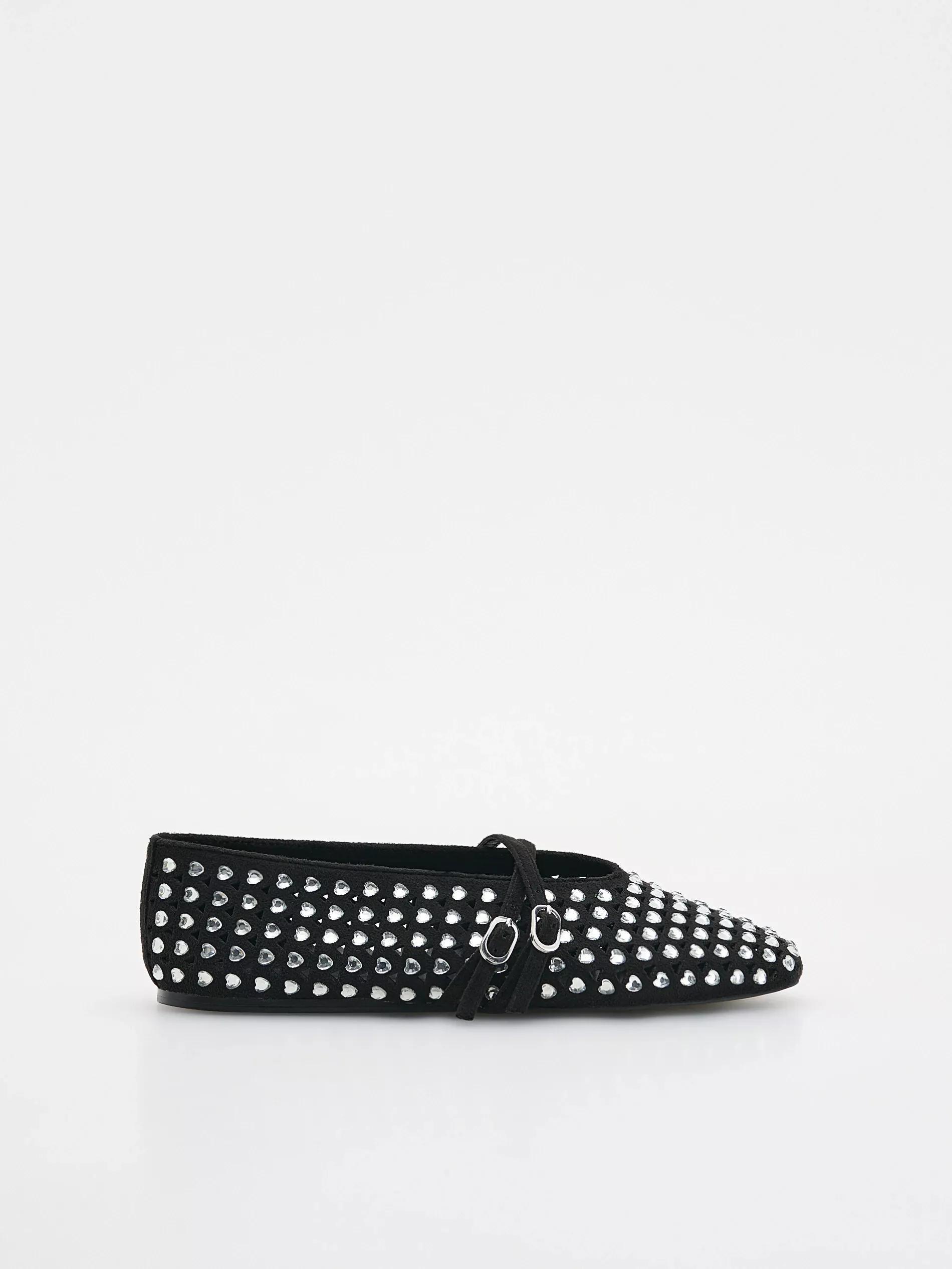 Black Ballerinas Flat Shoes, , large image number 1