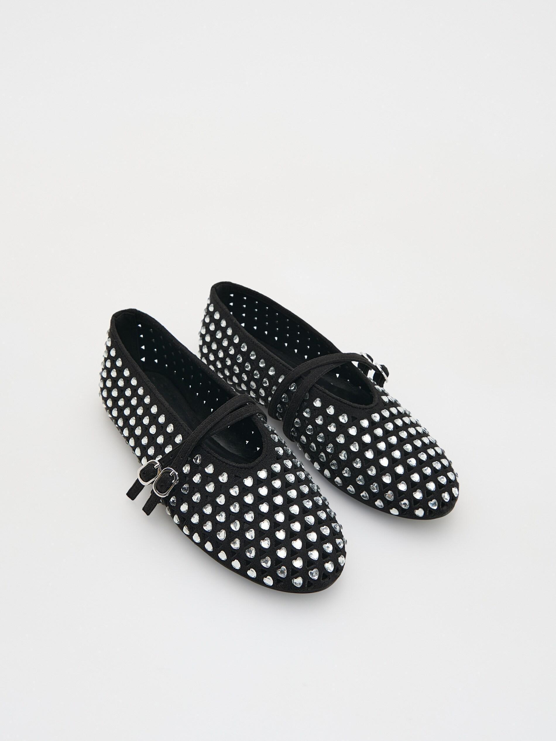 Black Ballerinas Flat Shoes, Black, large image number 1